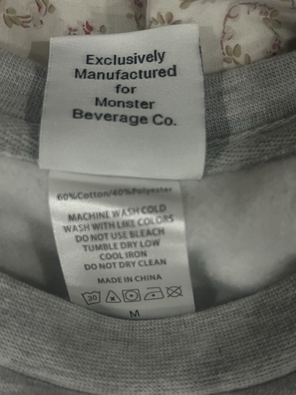 Monster Energy Ultra Sweatshirt Mens Medium M Gray Heather Graphic Crewneck