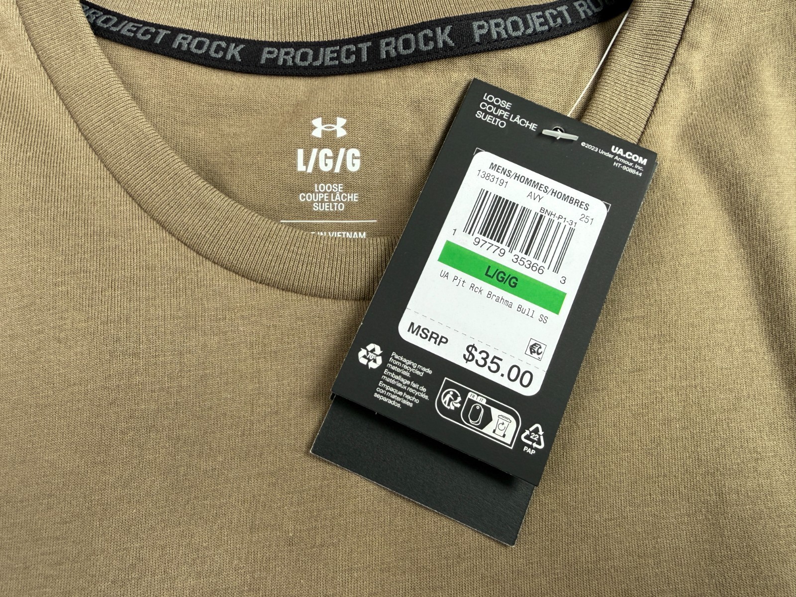 Under Armour Project Rock Brahma Bull Short Sleeve T-Shirt Men’s Sz M/L /XL /2XL