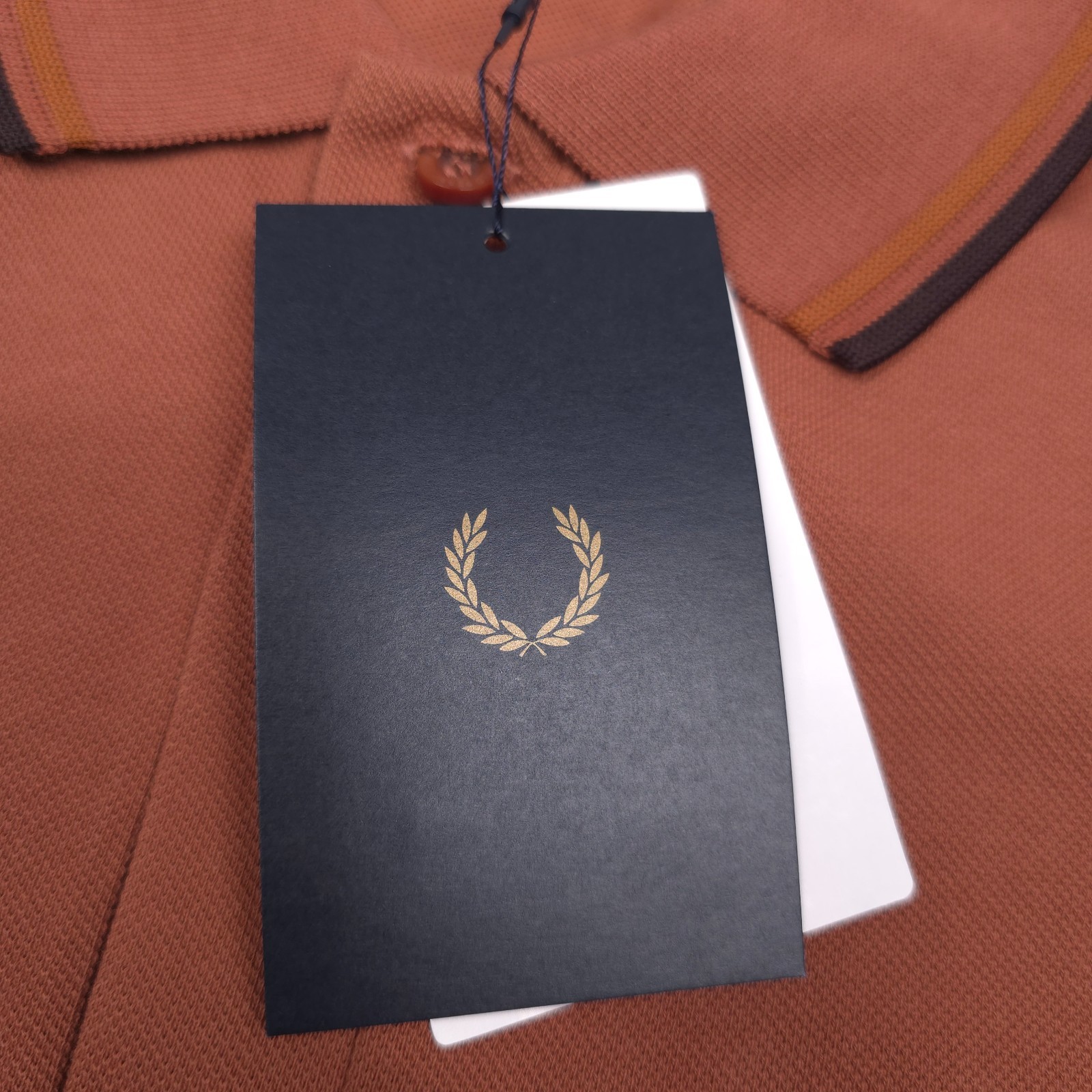 Fred Perry M3600 Twin Tipped Pique Polo Shirt Mens Medium Slim Fit Cinnamon