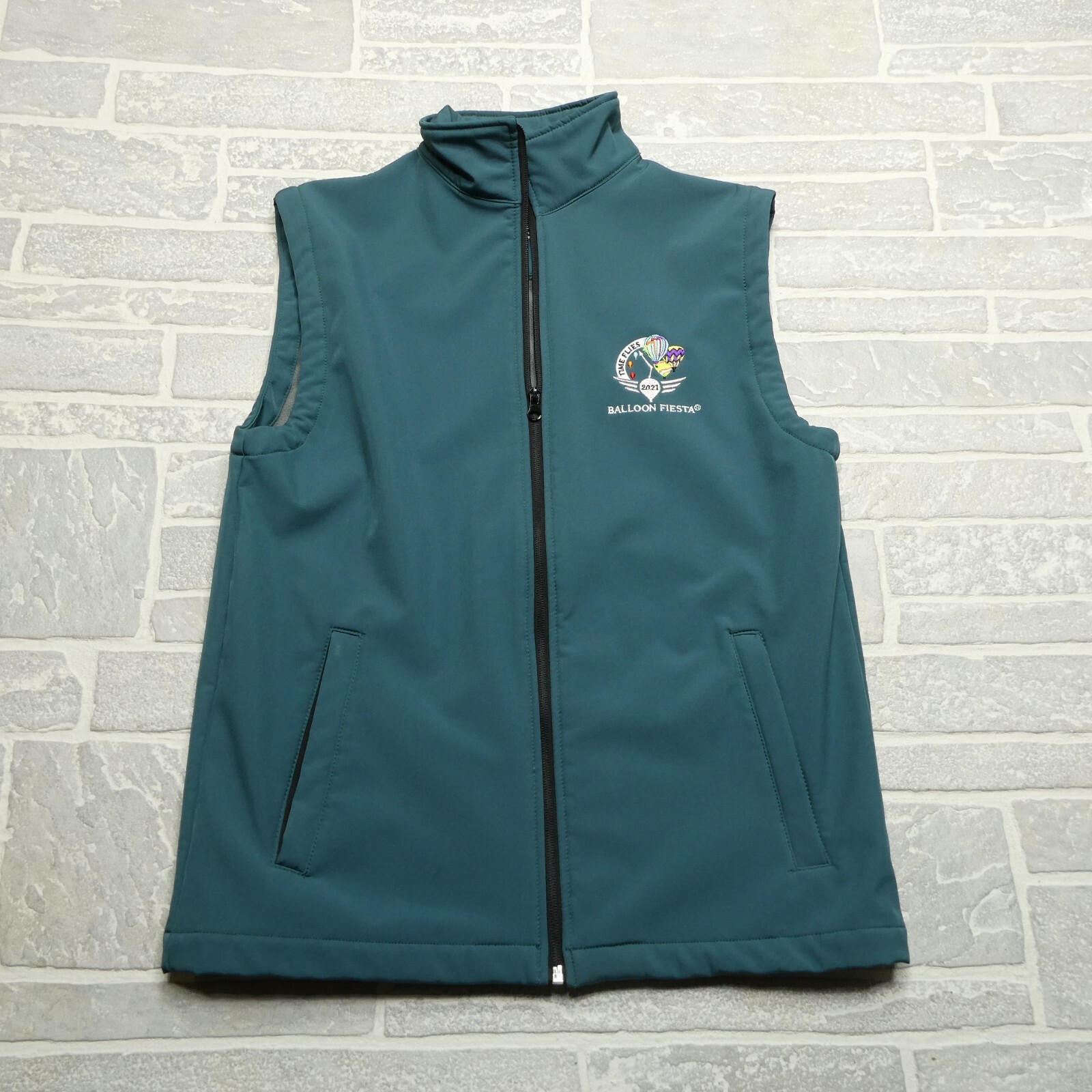 Balloon Fiesta Vest Size XS Green Softshell Full Zip Pockets Hot Air Albuquerqu