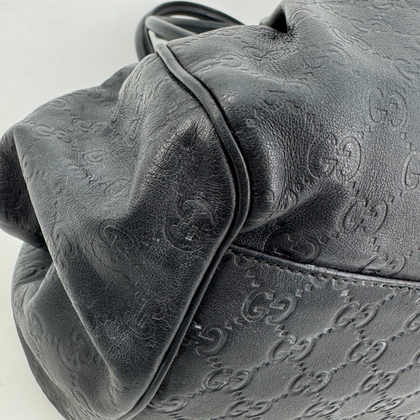 GUCCI Sukey Shoulder Bag Leather Black