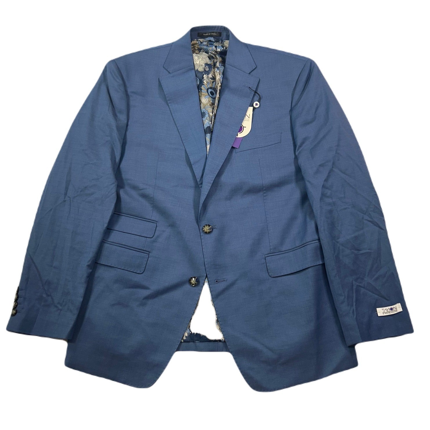 Tayion Collection Wool Blazer Mens 40R Blue Classic-Fit Suit Jacket $360 NEW