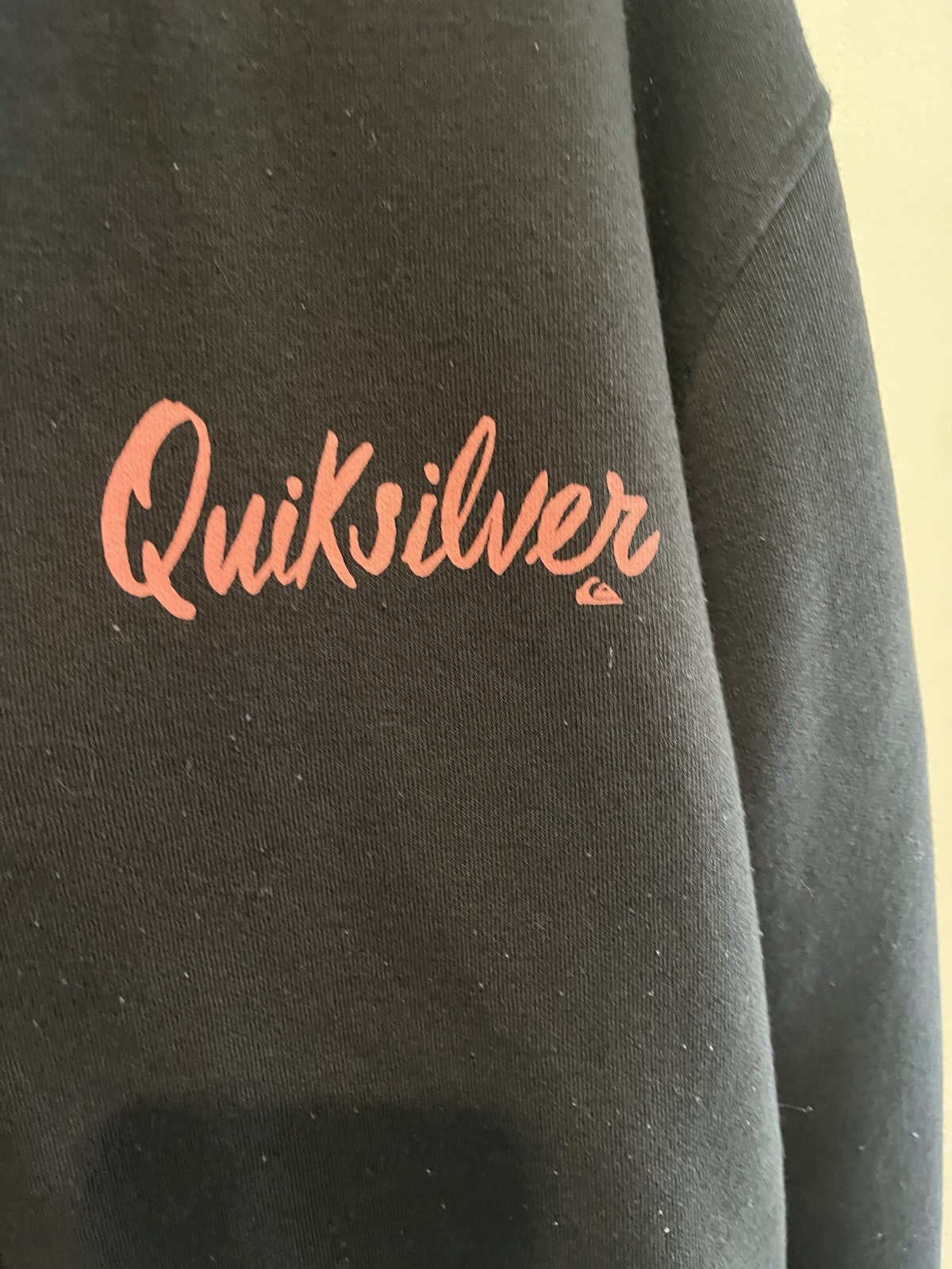 Quicksilver Black Sherpa Fleece Lined Hoodie Zip Up Jacket Pink Logo Thick Large