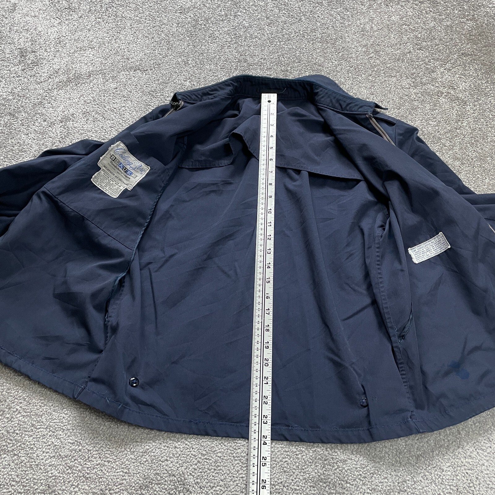 Ceiling Zero Blauer Jacket Men Medium Navy Blue Full Zip Collared Outdoor Casual