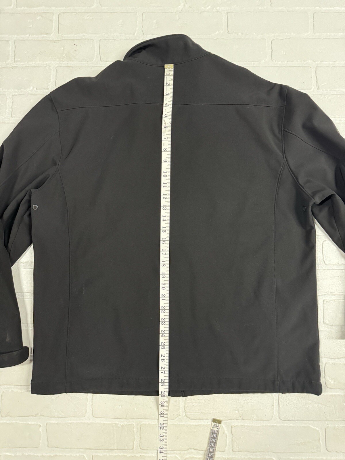 VTG Weatherproof Soft Shell Full Zip Black Jacket Fleece Lined Men Size XL Poly