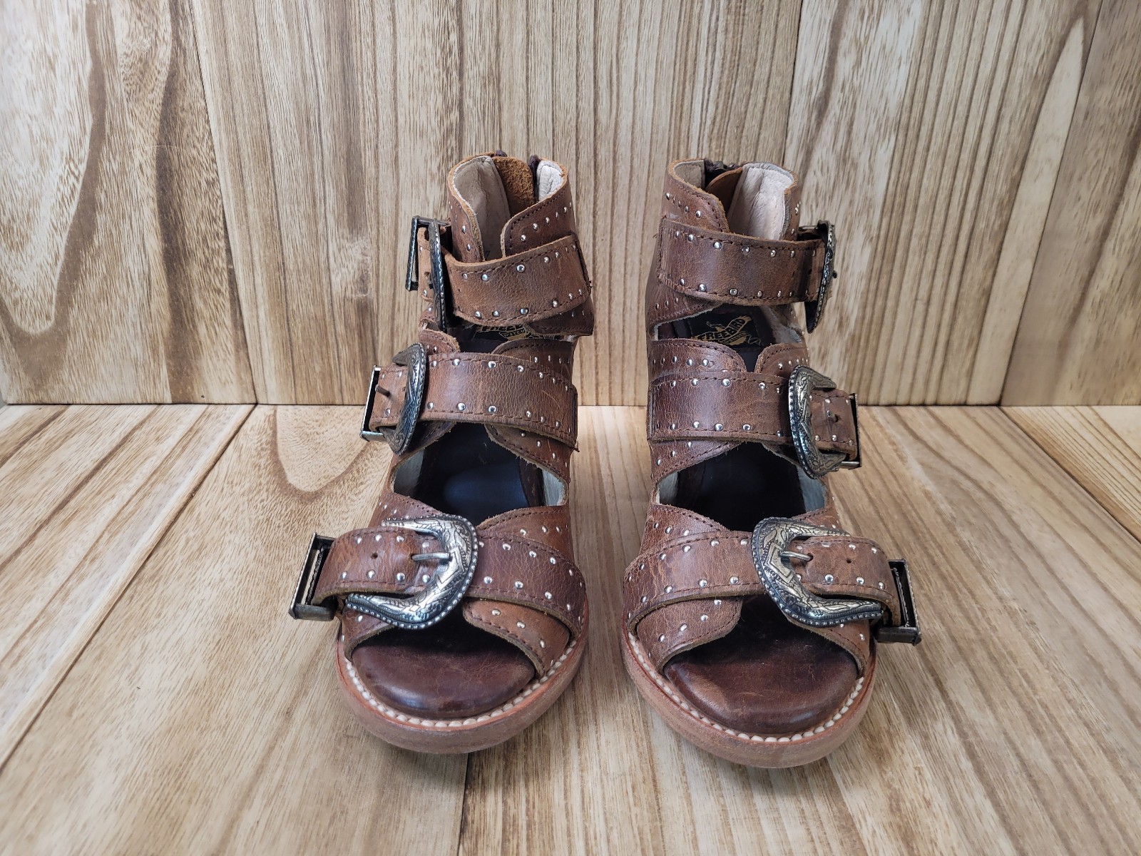 Freebird by Steven Violet Women’s Brown Buckle Leather Ankle Boots Size 7