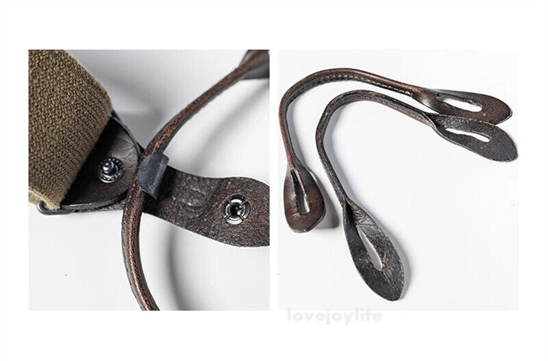Bronson USAF X-Back Genuine Leather Suspenders Adjustable Elastic Straps Braces