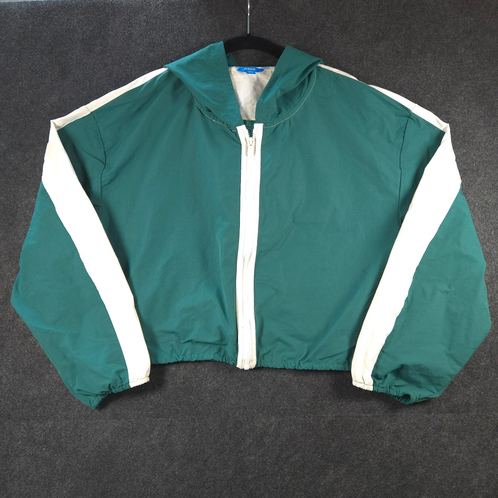 Prince Pickleball Jacket Femme Size XXL Cropped Hooded Zip Green White Lightweig