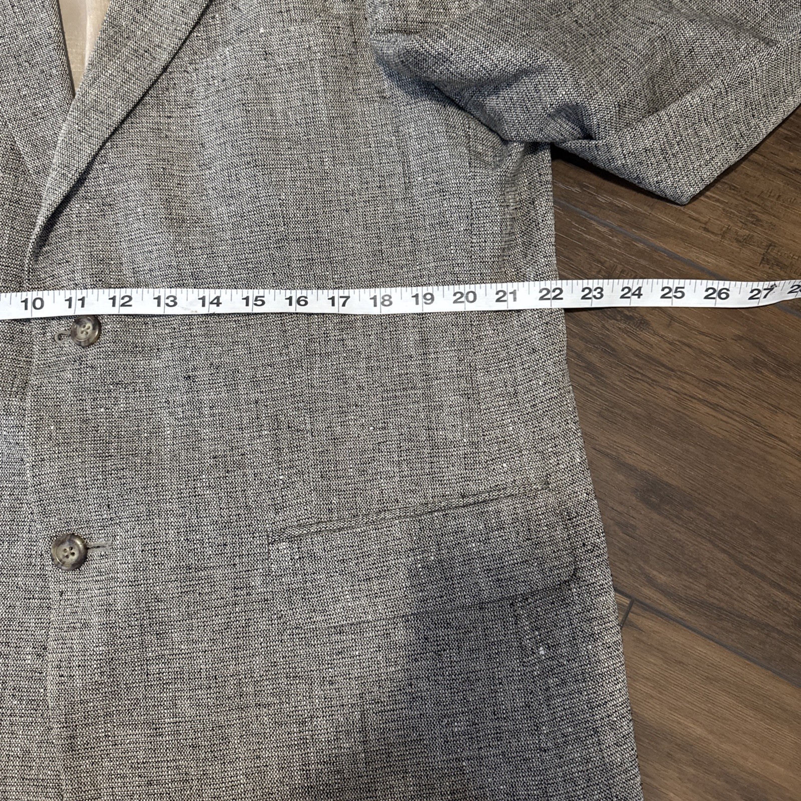 Deansgate Men’s 44R 100% Silk Tweed Tan 2 Button Single Vent Sport Coat Blazer