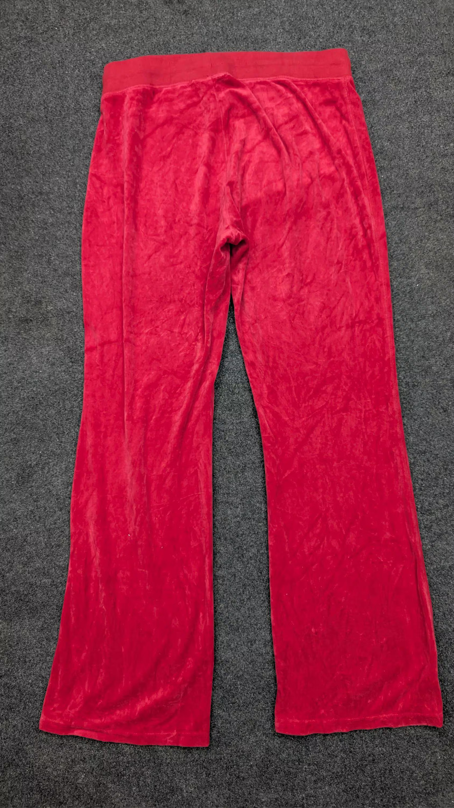 Vintage Juicy Couture Red Velour Tracksuit Bottoms | Y2K Flare Leg Sweatpants