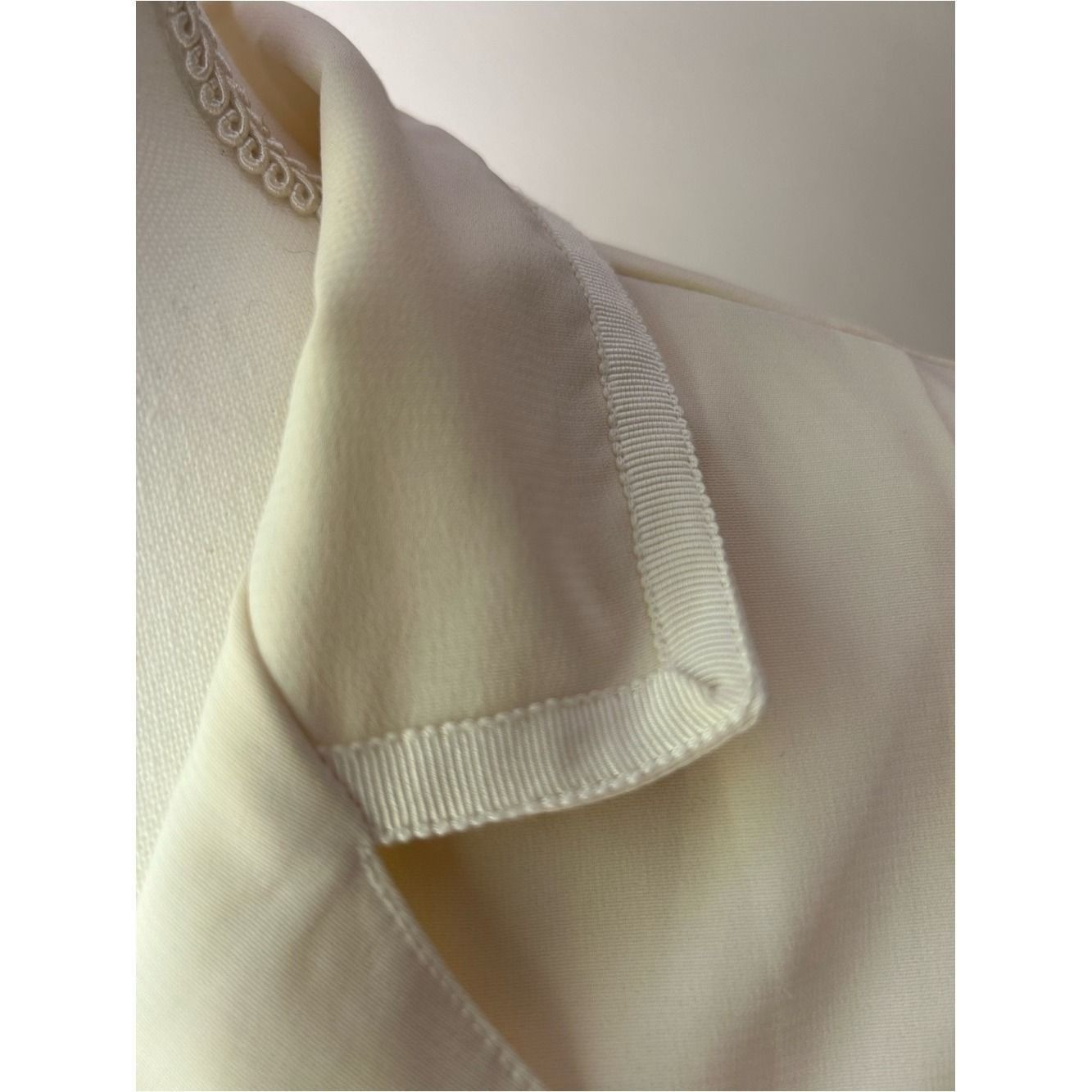 Pearl Promises | Ivory Satin Ribbon Trim Blouse | 90s Bridal