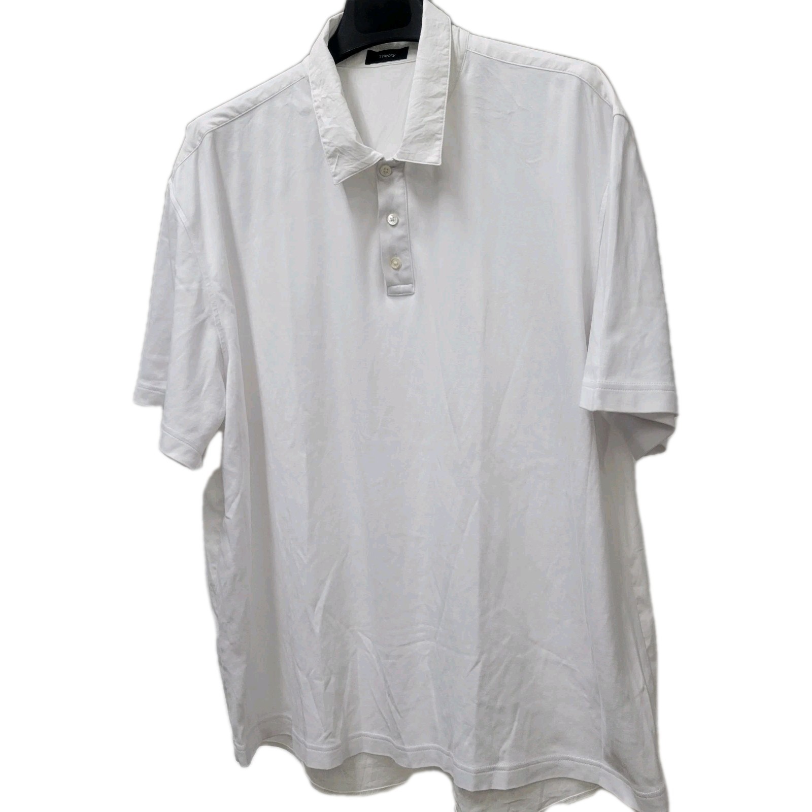 THEORY Men’s Asymmetrical Length Cotton Polyamide Elastane Blend Polo Shirt XXL