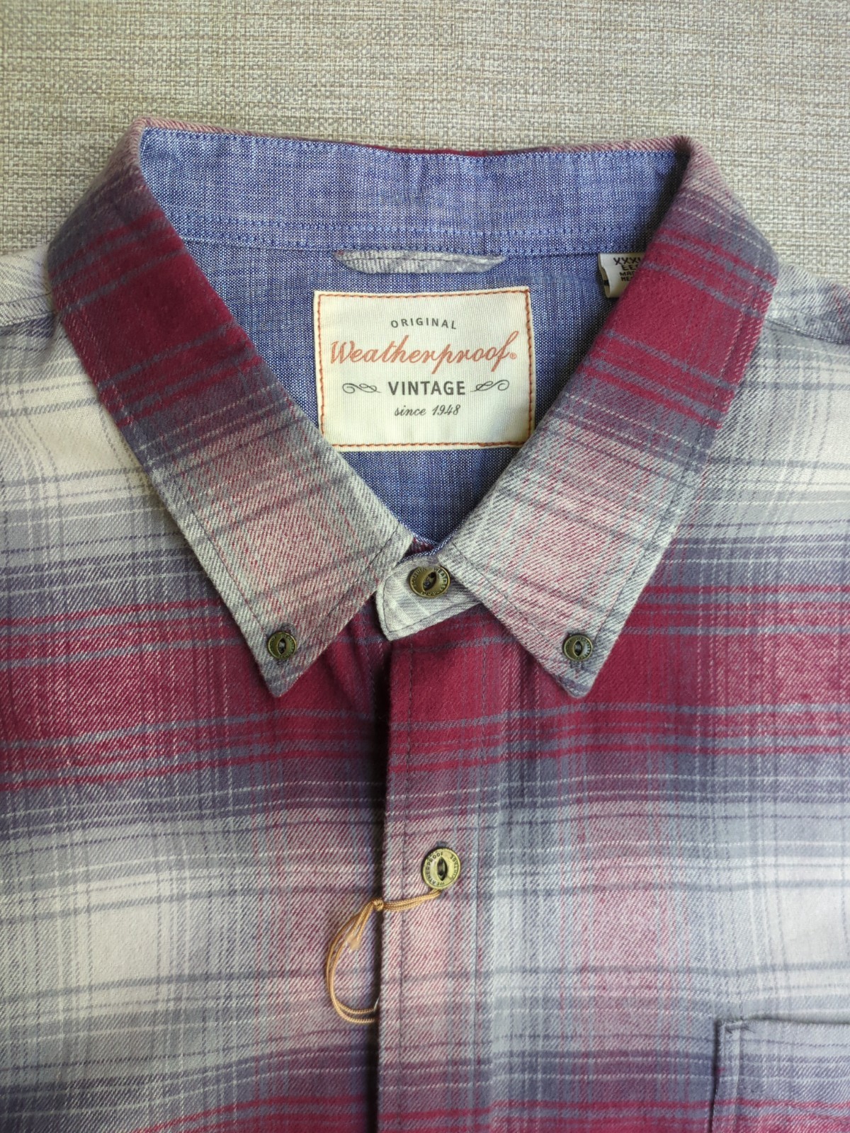 NWT Weatherproof Vintage Long Sleeve Men’s Button-up Flannel Shirt 3XL Red White