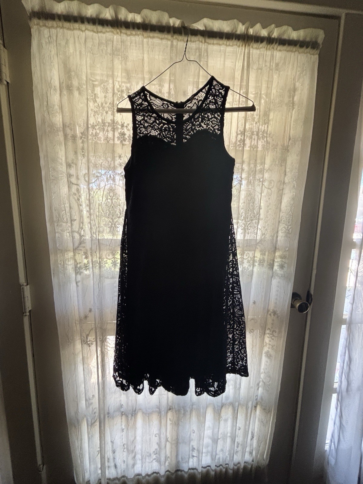 Romantic Navy Blue Crochet Lace Dress