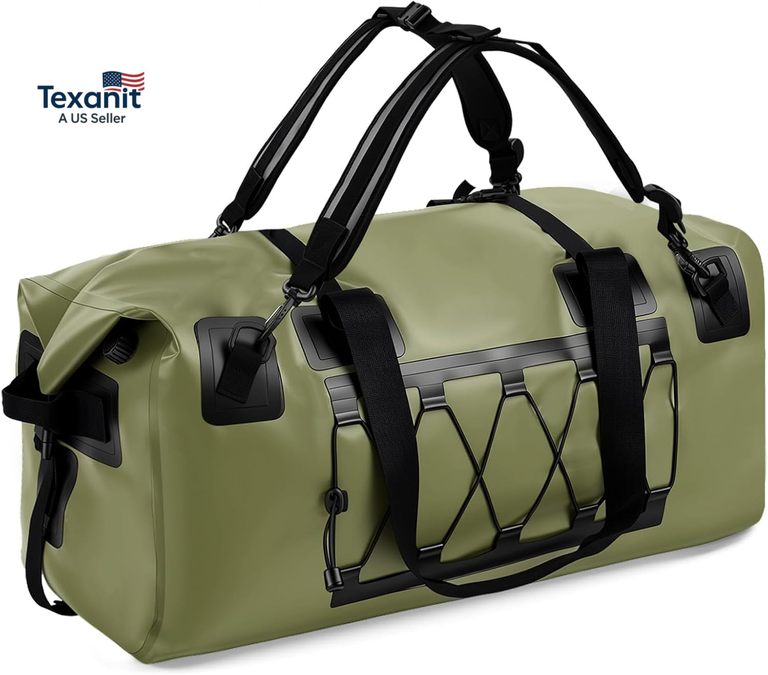 Waterproof Duffel Bag, 70L Large Motorcycle Dry Backpack, Heavy-Duty Roll Top Wa