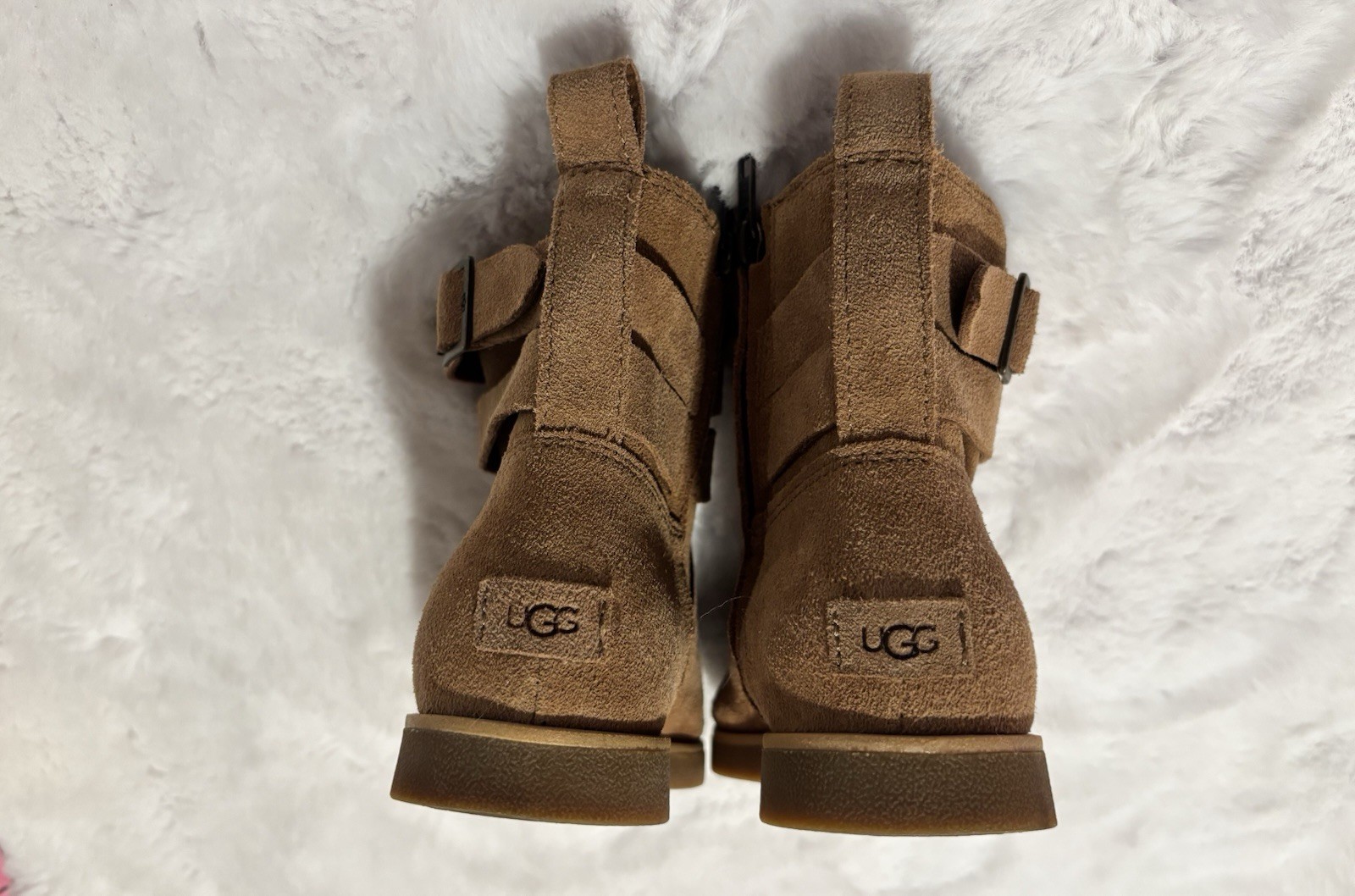 UGG Josefene Ankle Boots Suede Chestnut Brown Straps Size 8 US