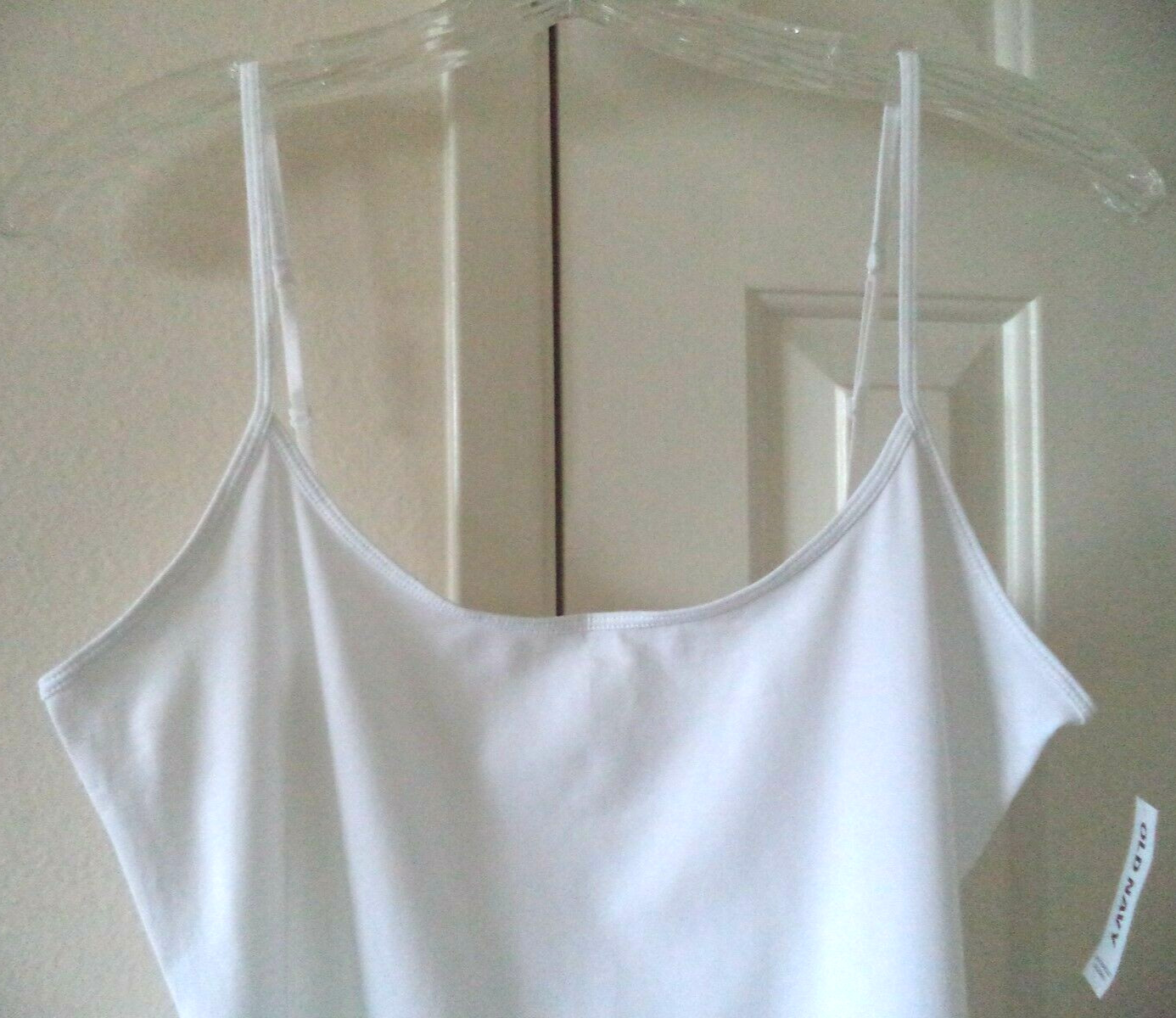 Old Navy White Fitted Cotton Tank Top Cami 12 14 2X S M L XL XXL Reg & Tunic