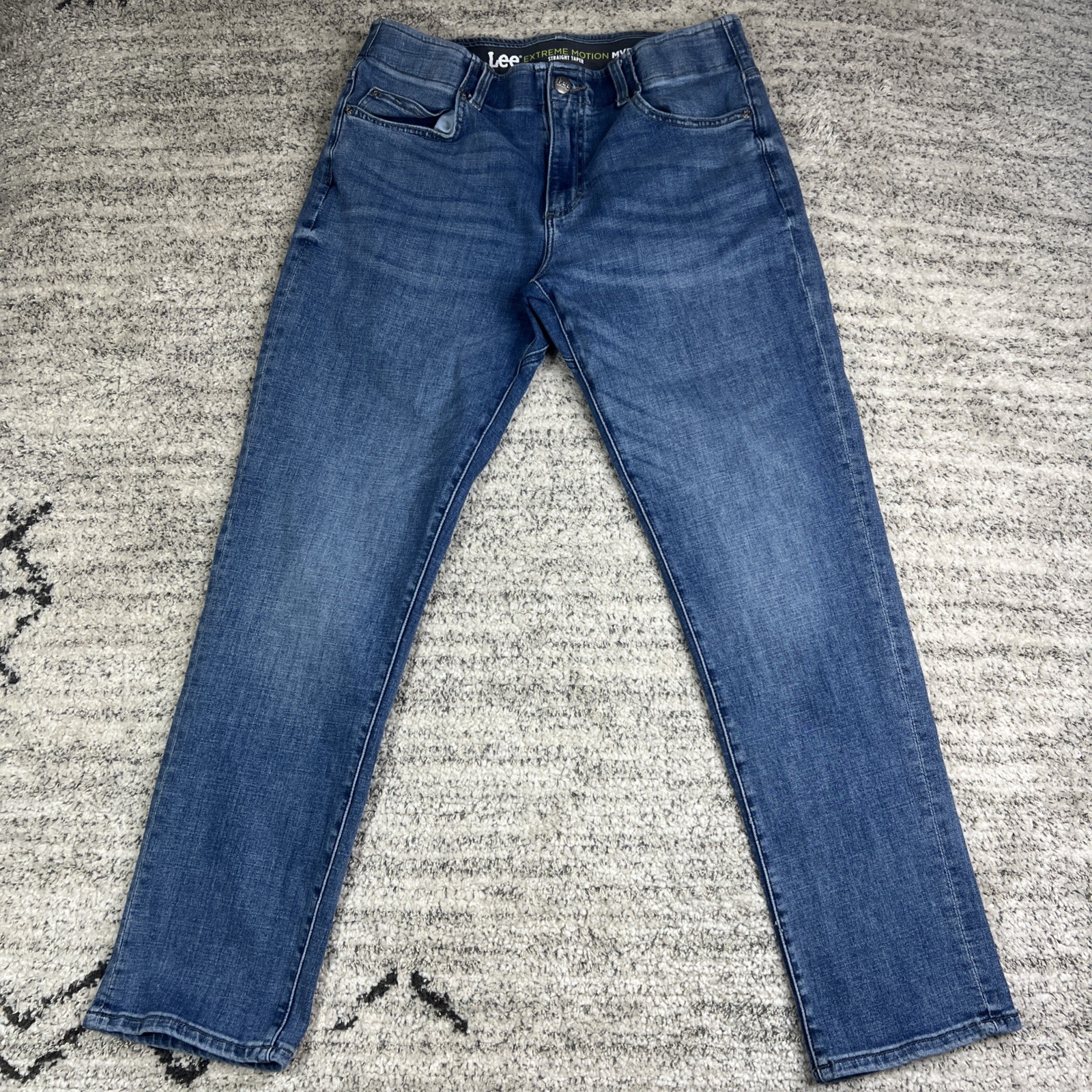 Lee Extreme Motion Jeans 34×30* Men’s Blue Denim Cotton Straight Fit Tapered Leg