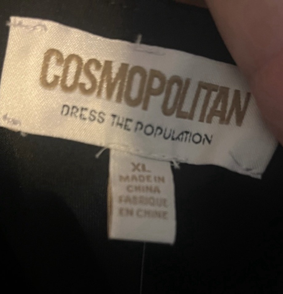 Cosmopolitan X Dress The Population Vida Dress Sz XL RUNS SMALL PTP 17.5”