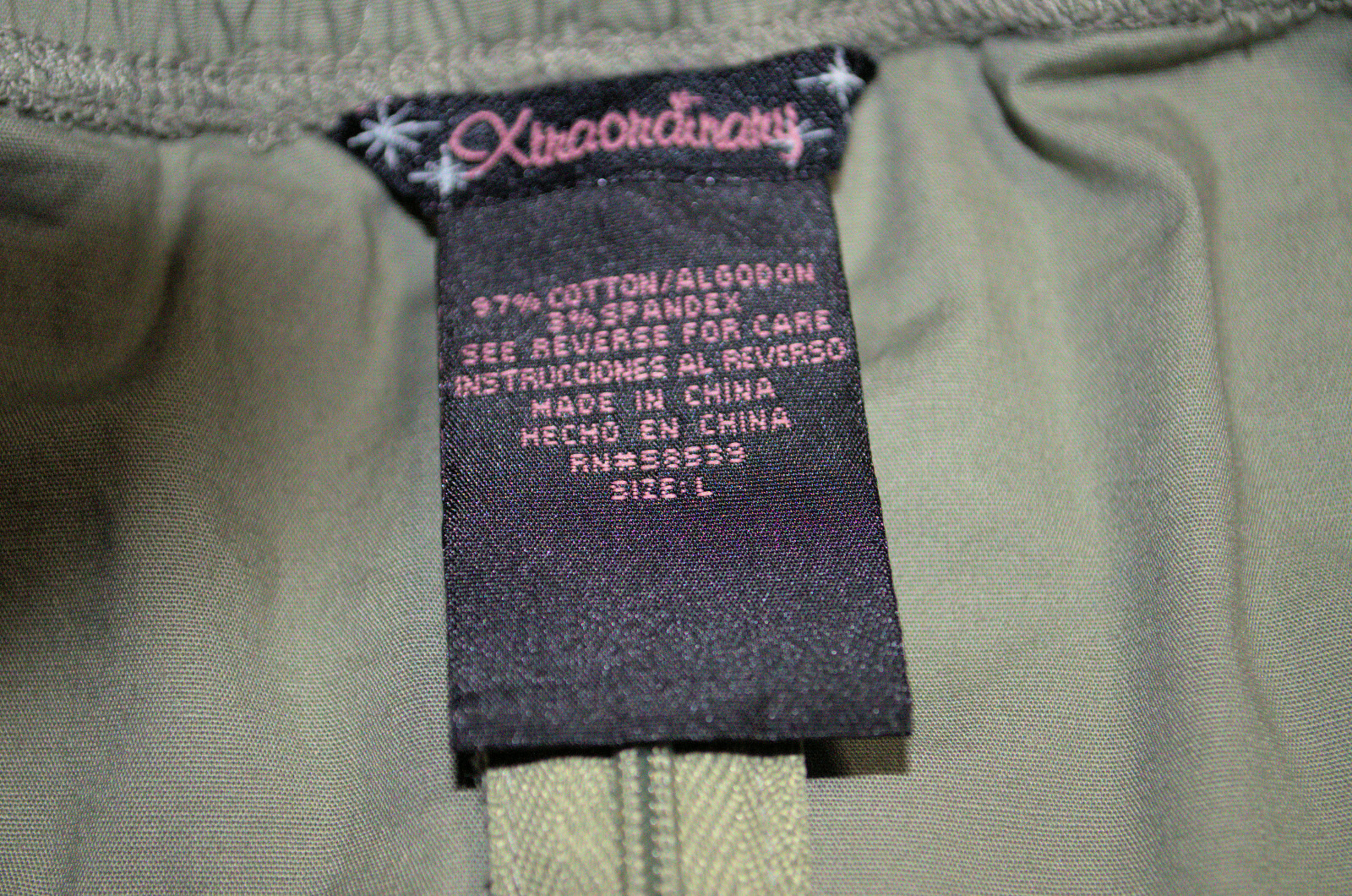 Khaki Green Halter Top Xtraordinary 97% Cotton 3% Spandex Women’s Size L