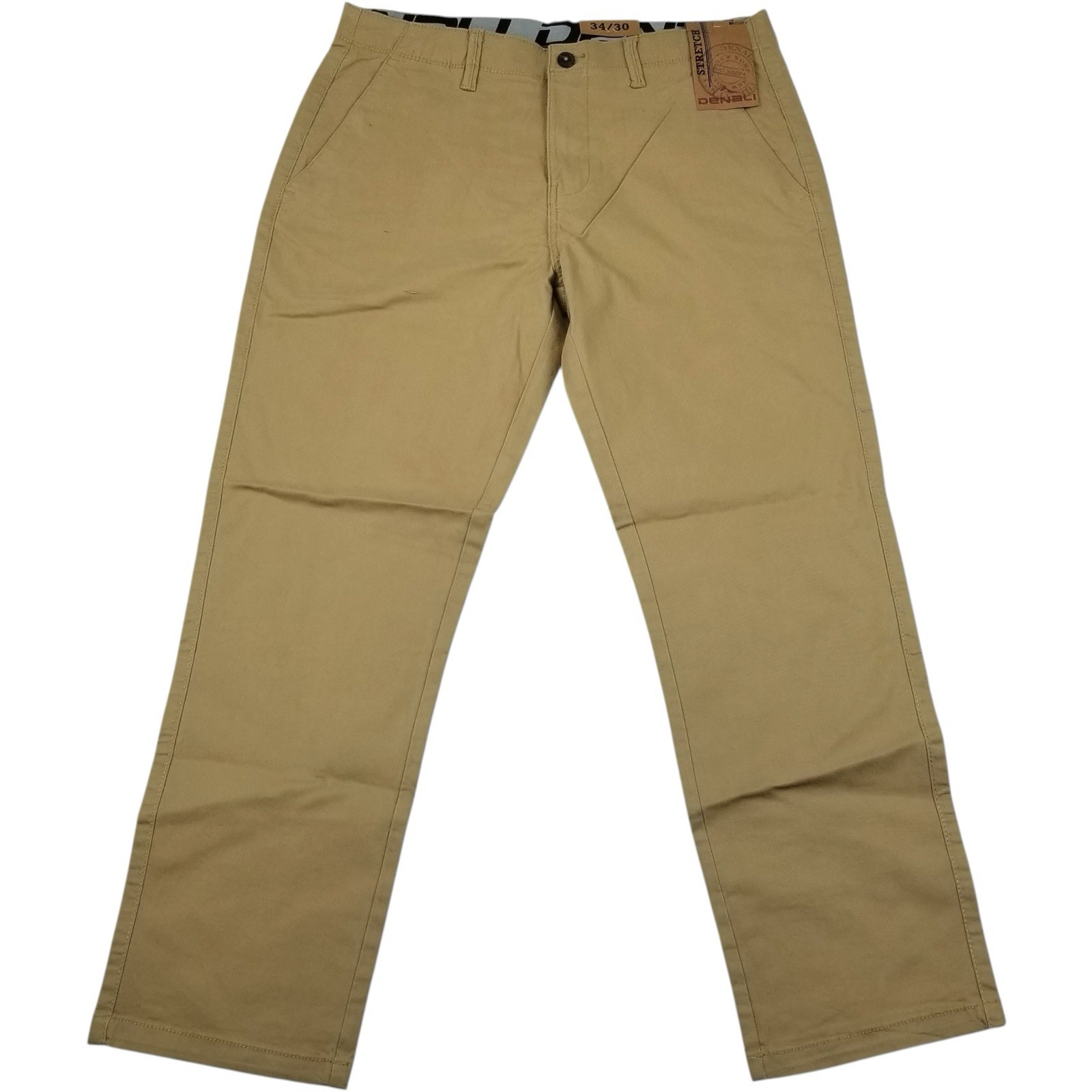 Denali Men’s 34×30 Straight Leg Stretch Comfort Pants Khaki Boardwalk