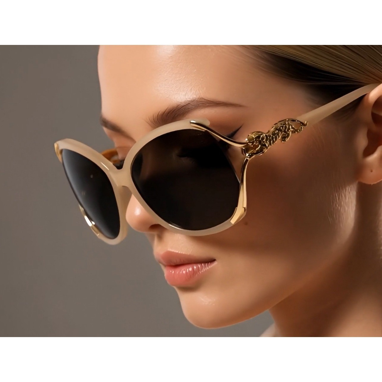 Womens Designer Inspired Sunglasses, Leopard Embellished Frame UV400 Unique New