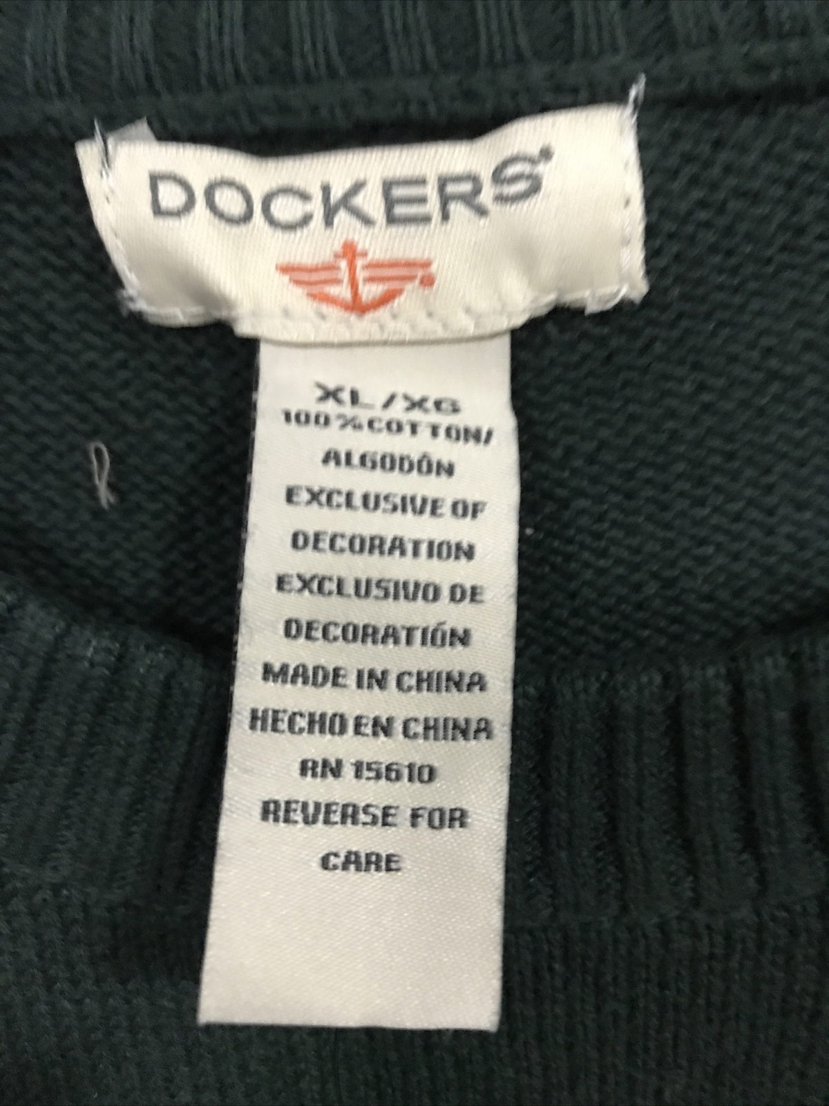 Dockers Men’s Crew Neck Sweater Size XL Green (7-TW-291)