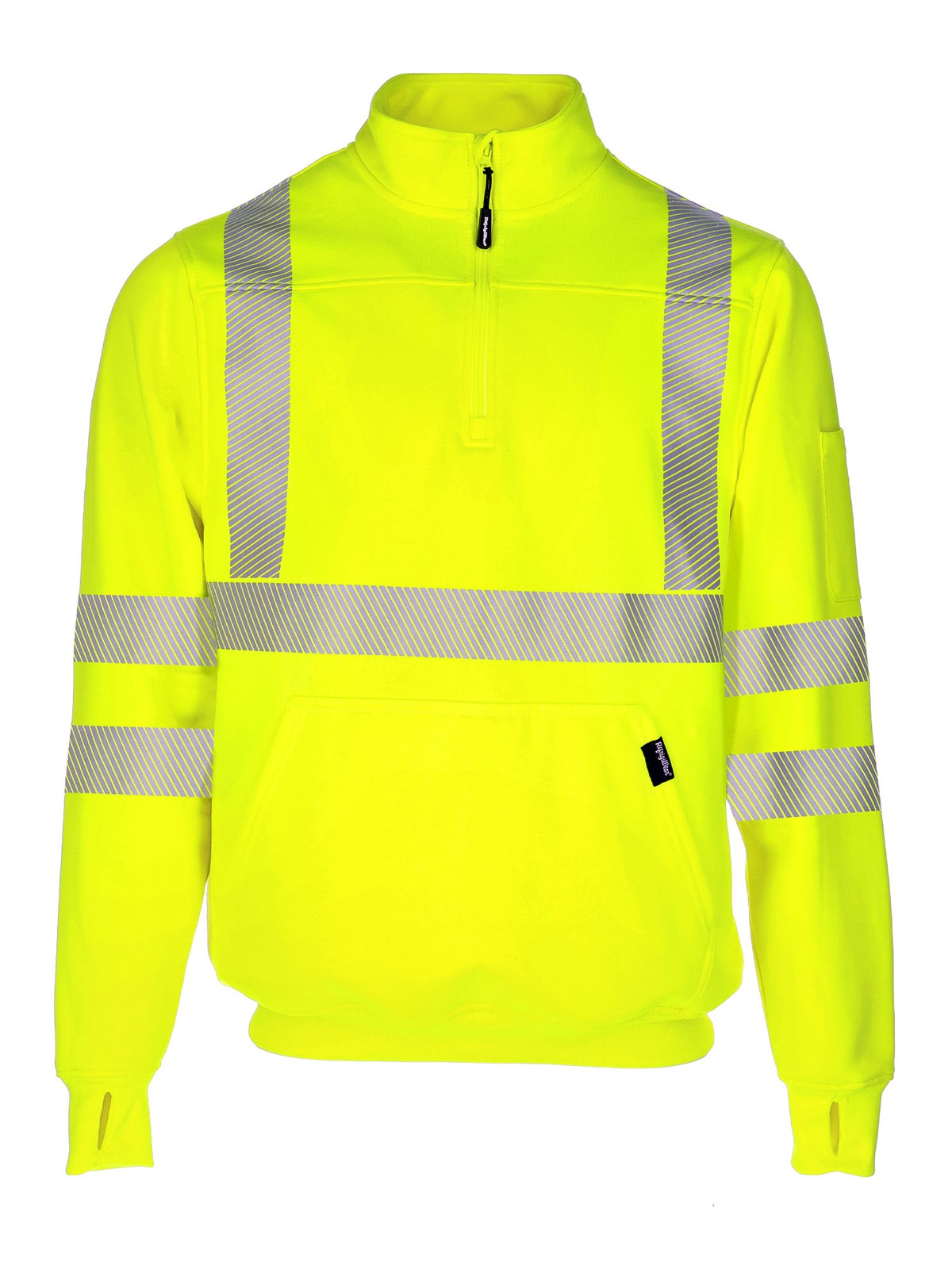 RefrigiWear HiVis Quarter-Zip Sweatshirt – High Visibility Safety Pullover with