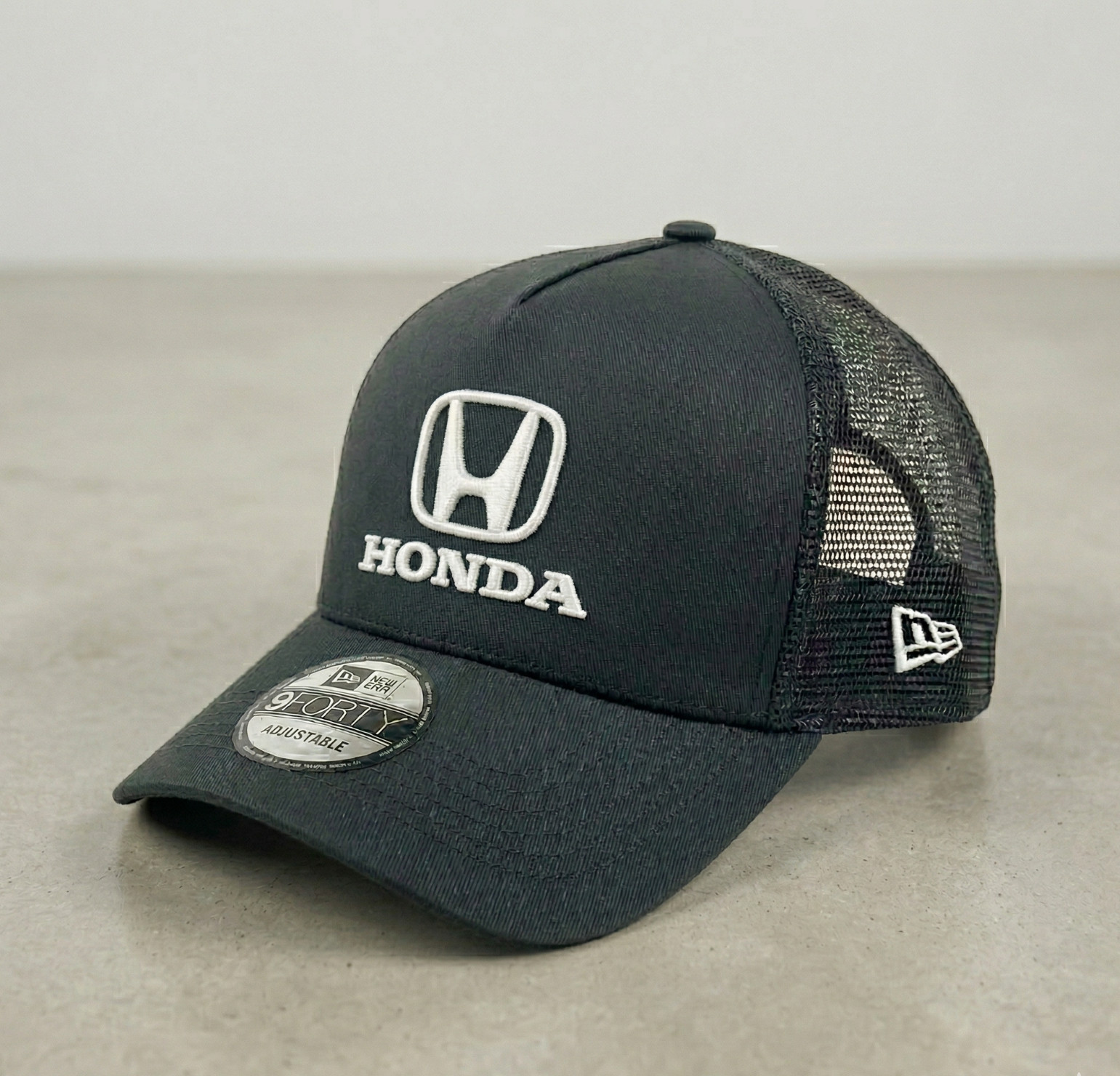 Honda Hat White Embroidered Logo Black Trucker Cap Adjustable Mesh