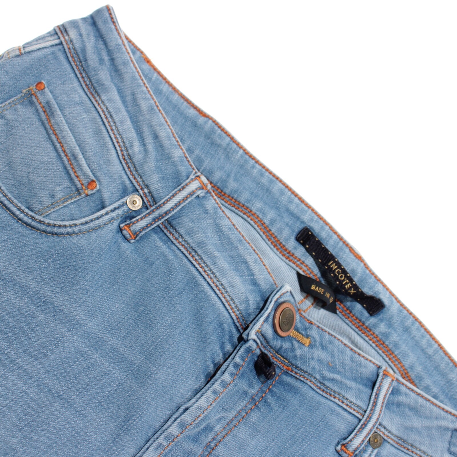 Incotex NWT Slim Denim Jeans Size 36 US In Solid Blue Cotton Blend