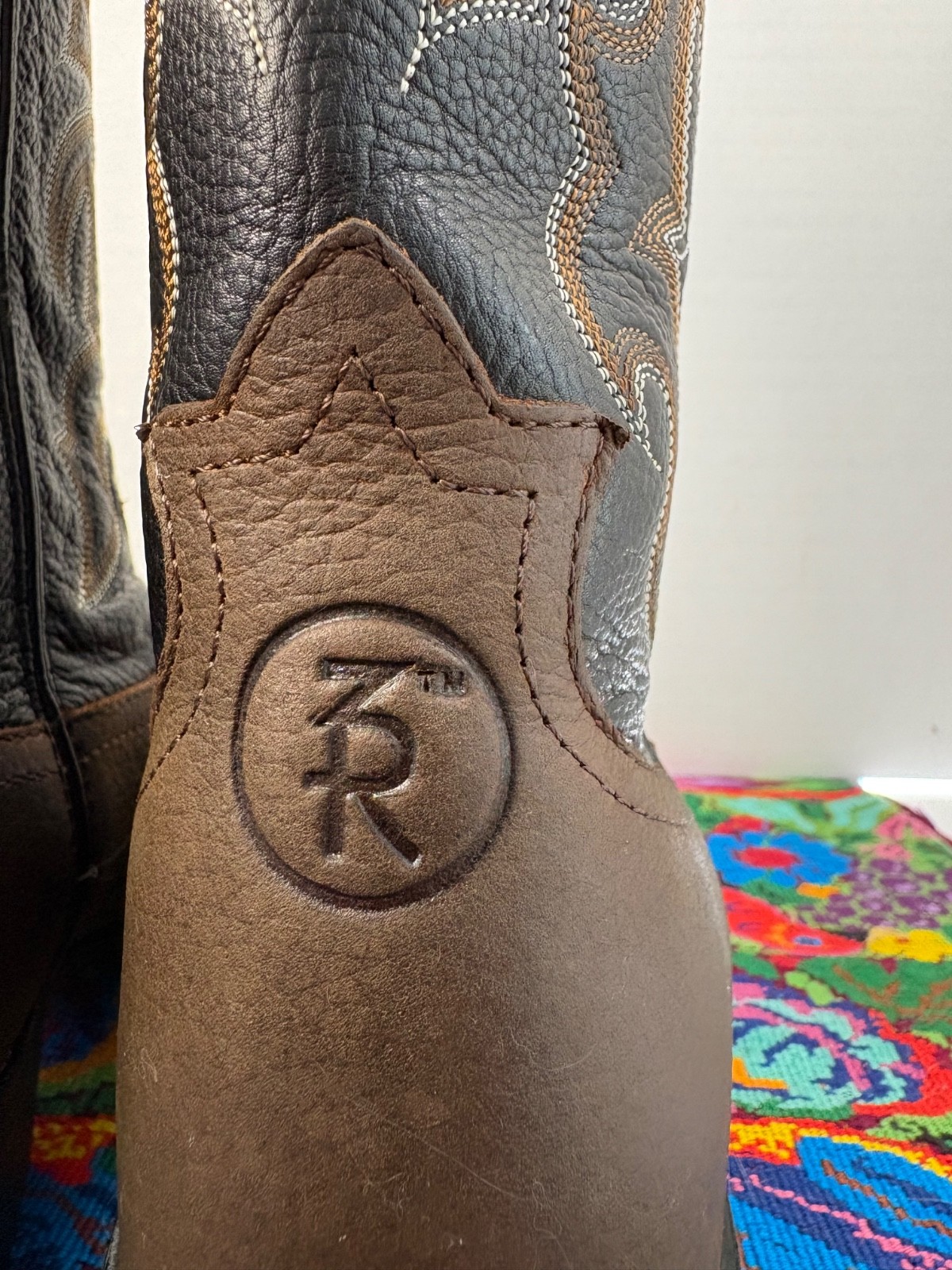 TONY LAMA RR400J Men’s Brown Bullhide Leather Rodeo Cowboy Boots 9EE EUC