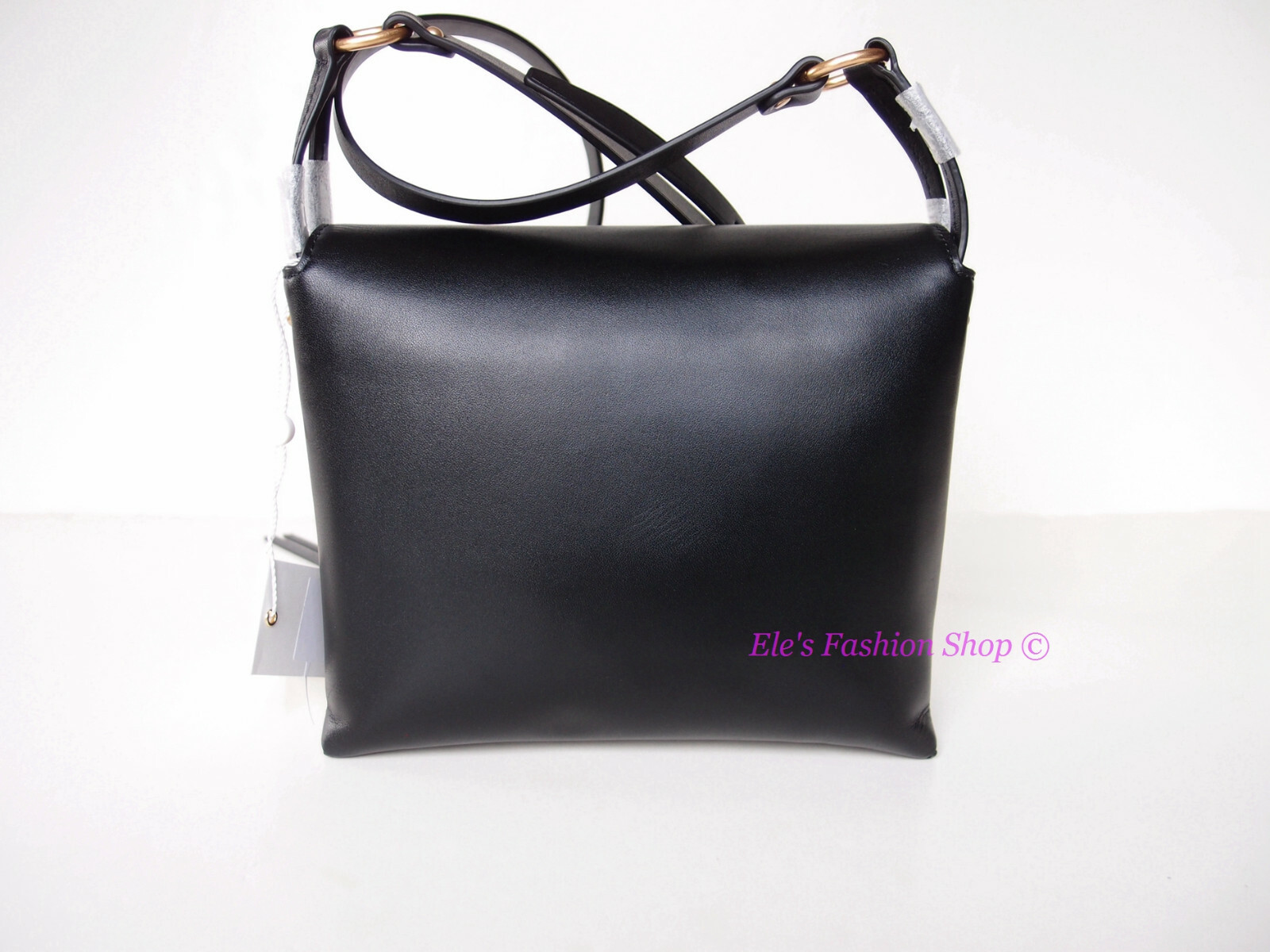 NWT Tory Burch Miller Logo Leather Flap Crossbody Bag 50769 BLACK AUTHENTIC