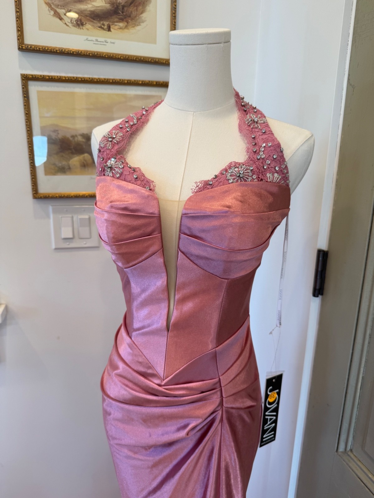 jovani size 2 pink satin gown