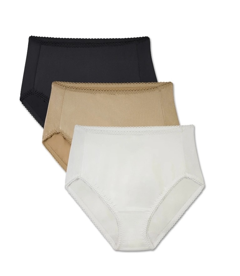 Vanity Fair Radiant S/5 Womens Small Hi-Cut Underwear Panties 3-Pair Silky Nylon