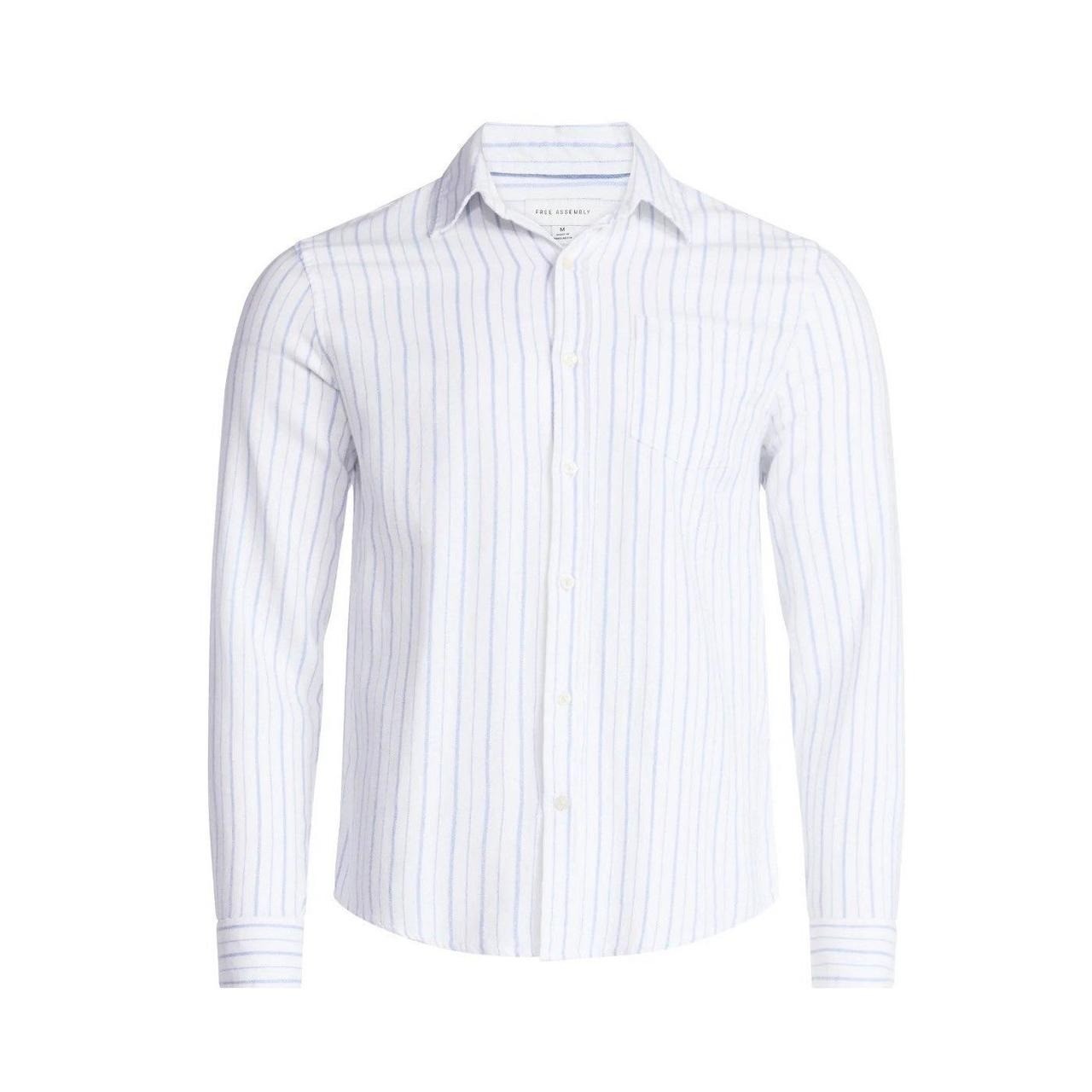 Free Assembly Men’s Button Front Flannel Shirt with Long Sleeves, Size XL