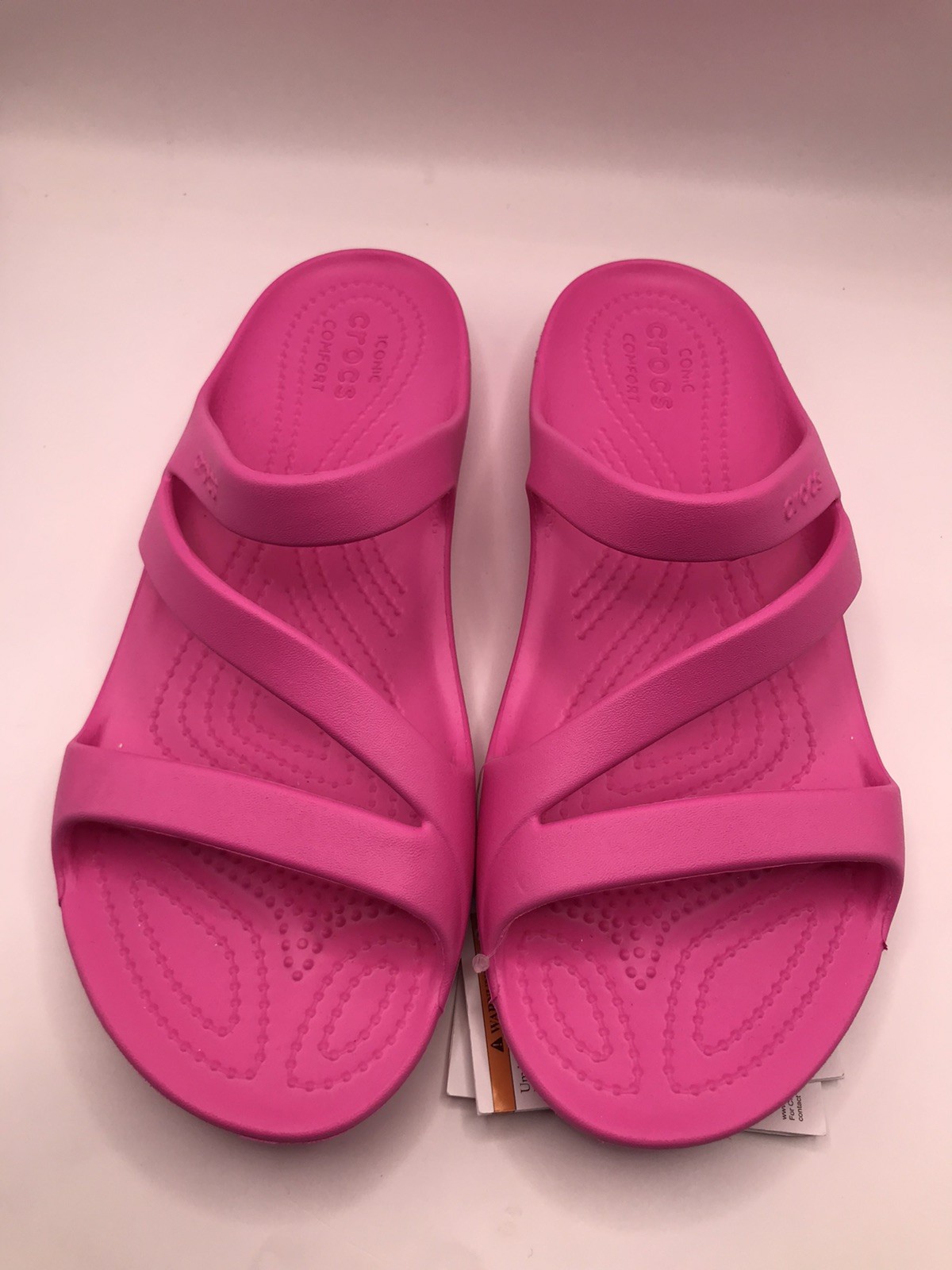 WOMEN’S ELECTRIC PINK CROCS Z-STRAP KADEE II FLIP FLOP BEACH SANDAL SIZE 9 NWT