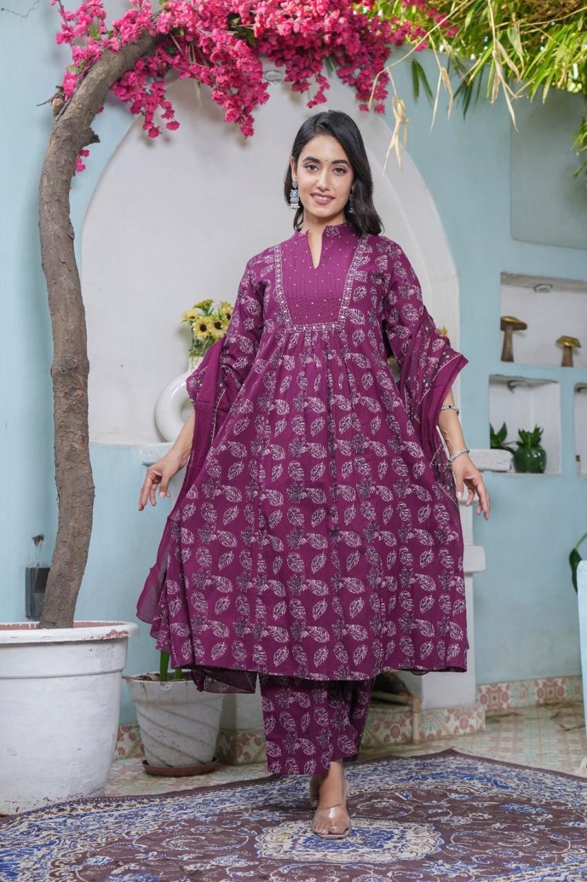 Plus Size Kurta Palazzo With Designer Dupatta Set, Pakistani Salwar Kameez Suit
