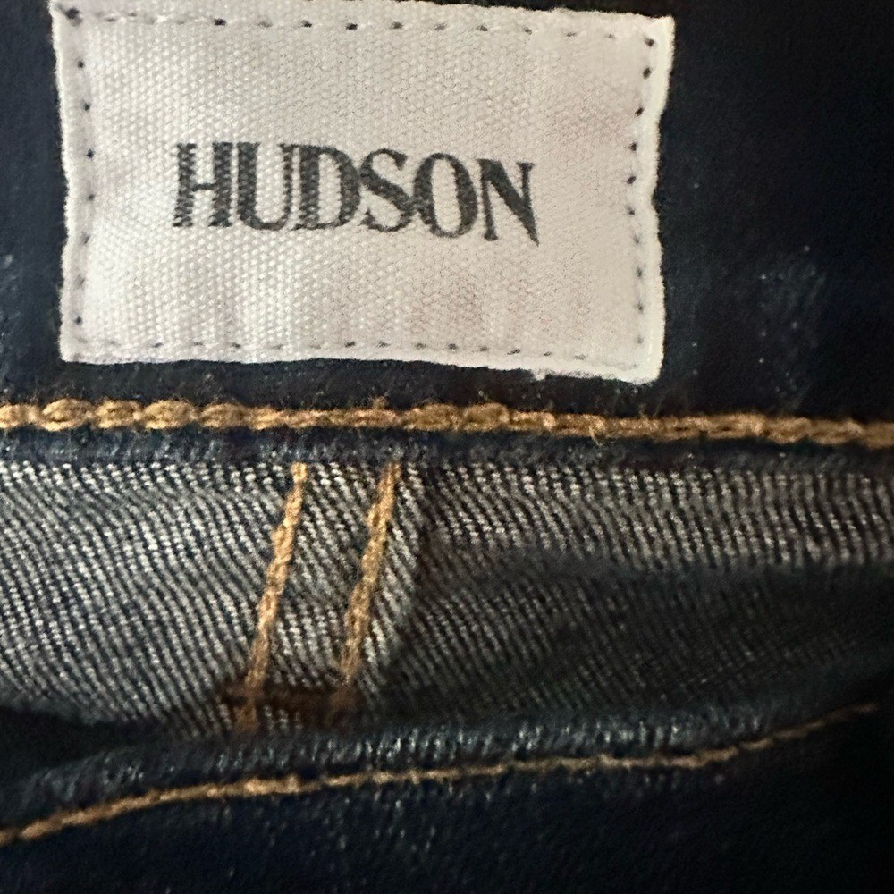 Hudson krista ankle super skinny distressed dark wash Jean. Size 28.