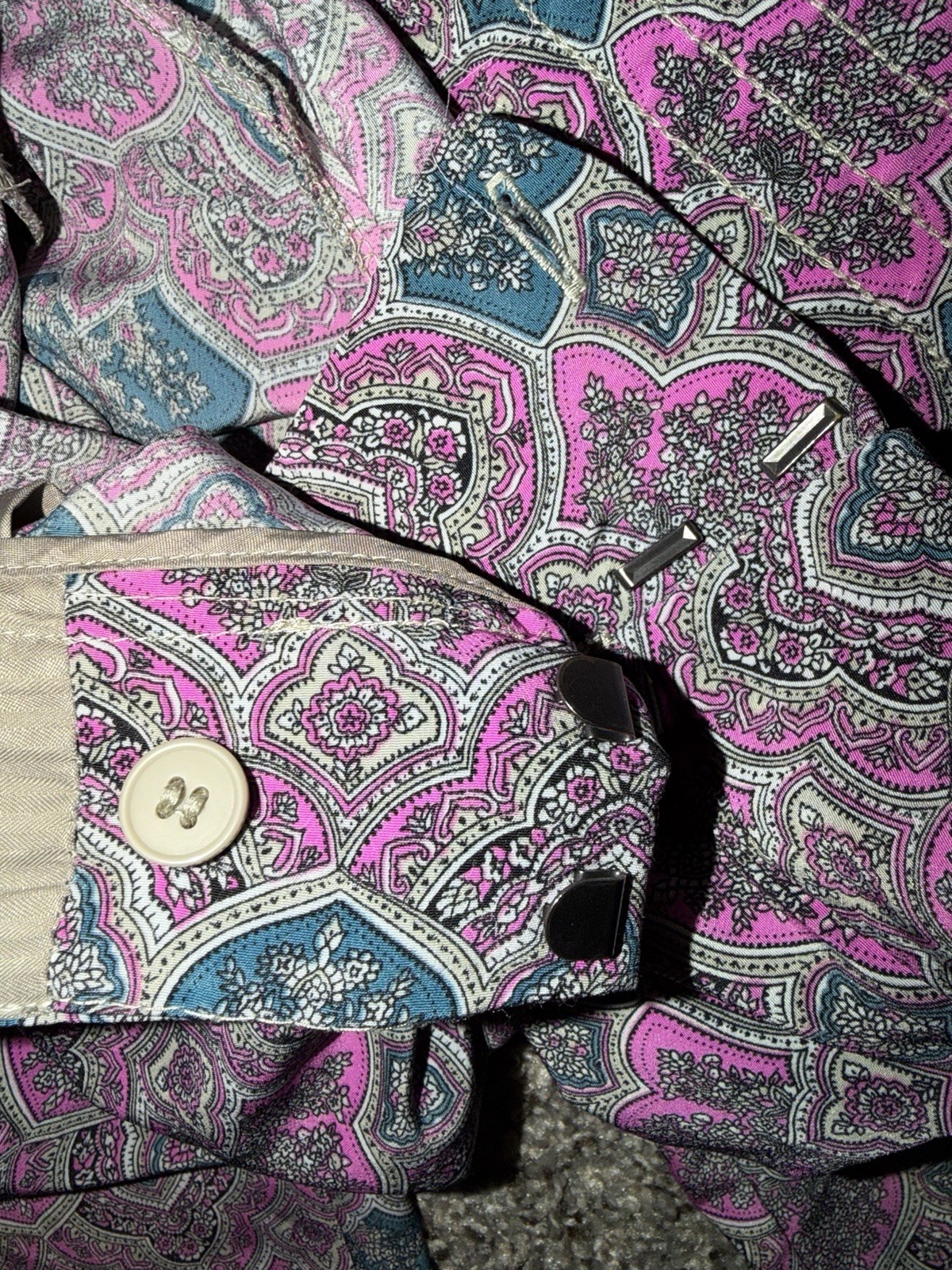 The Limited Womens Size 16 Ankle Pants Pink Teal Medallion Paisley Print Career