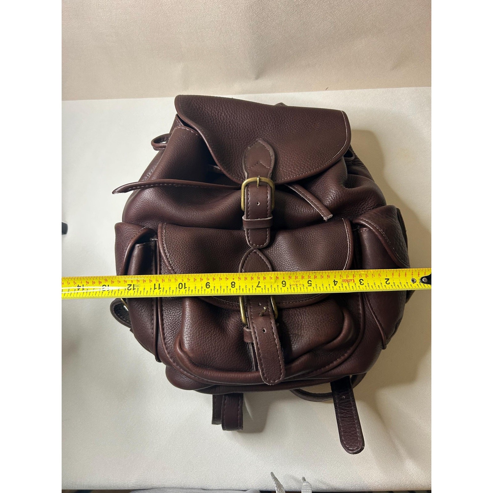 Vintage Style Dark Brown Full Grain Leather Rucksack Backpack