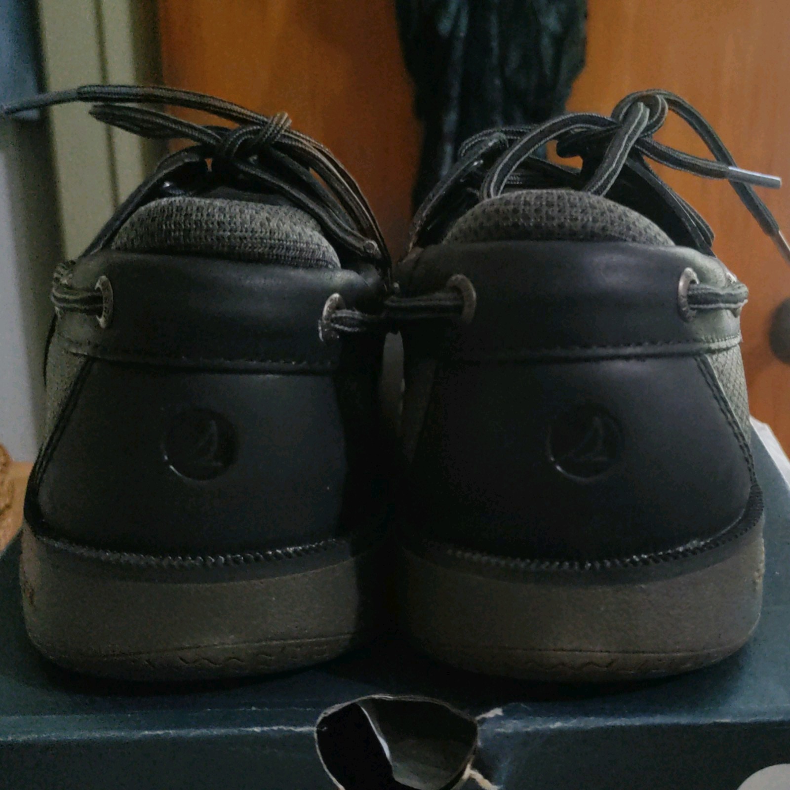 Sperry Surveyor 2-Eye Men’s Black Boat Shoes US 7 M Memory Foam STS25896