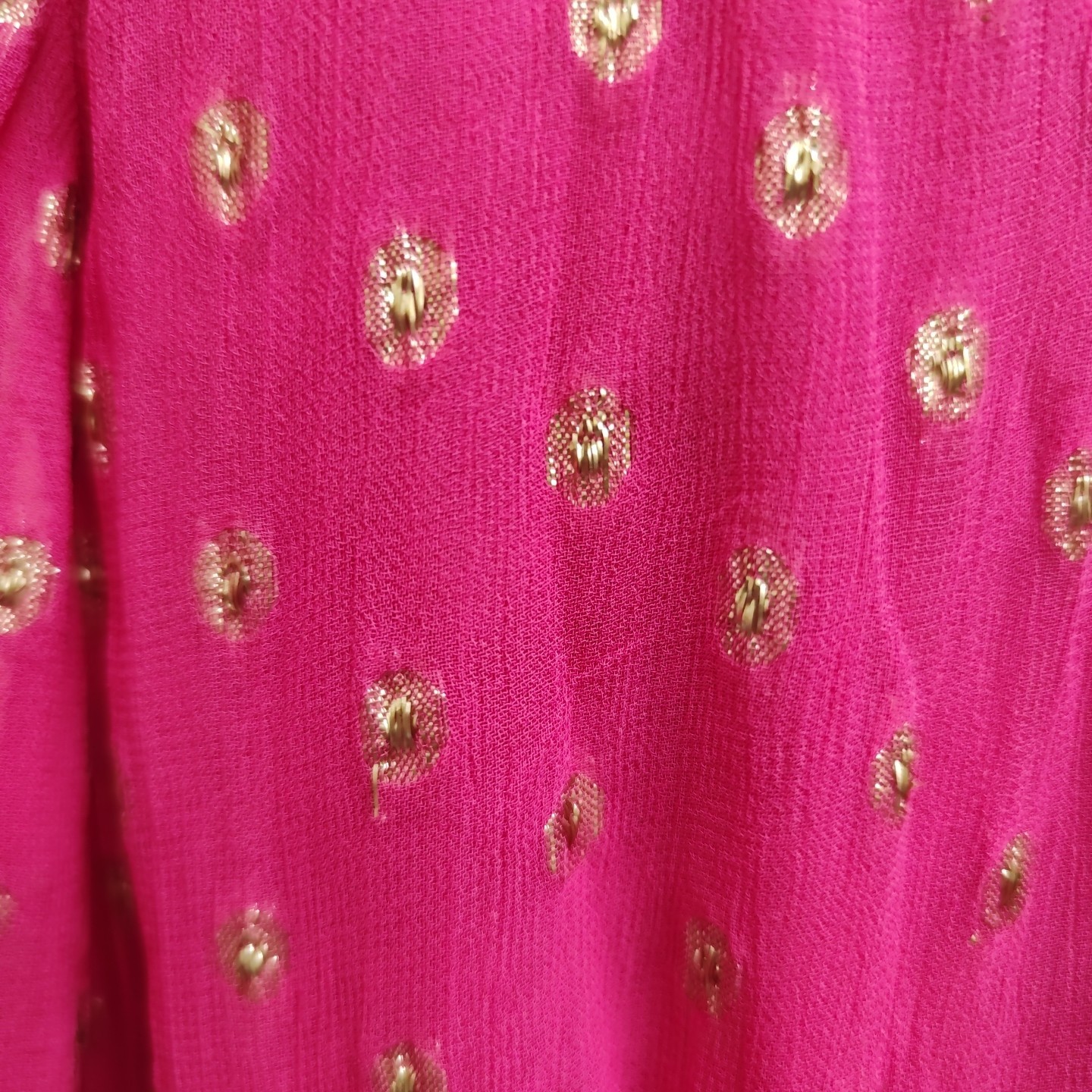 Rixo Pink Gold Dot Midi Dress XXL Size 18 Shireen Layers Sheer V-back Wedding