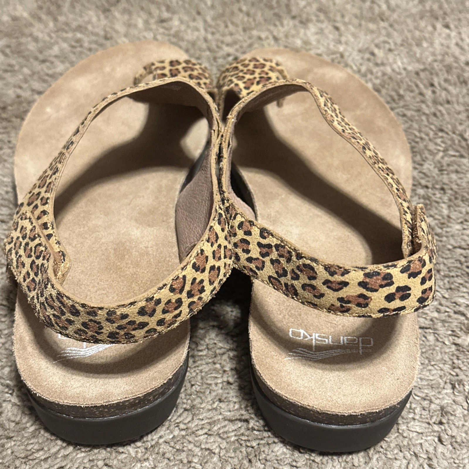 Dansko Reece Leopard Print Leather Strap Sandals Size 41 US Size 10.5/11