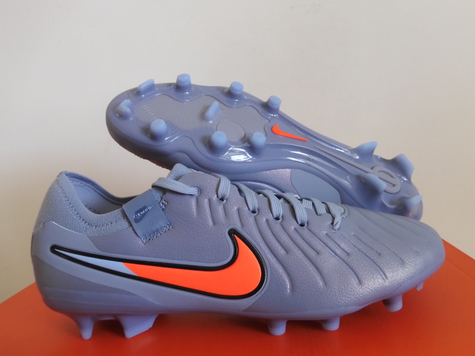 Nike Tiempo Legend 10 Pro Fg Blue Eclipse-Orange Mens Sz 7.5 [DV4333-402]