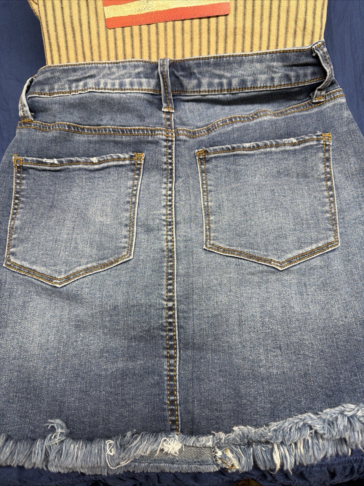 MUDD Flx Stretch WOMENS Denim Jean Skirt Button Down Front, 5 Pocket JR Size 5