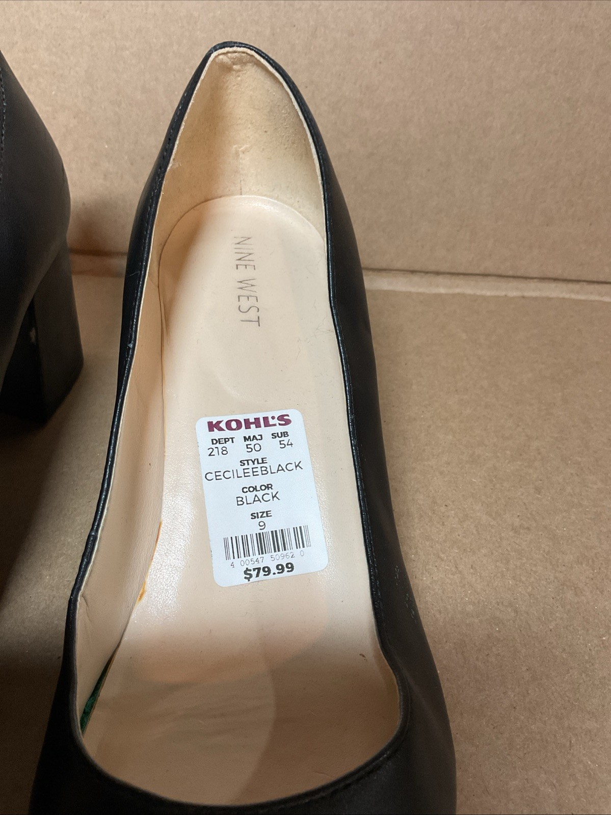 NINE WEST Nwike Pumps Block Heel, Size 9 M Medium New Cecilee Office Comfort
