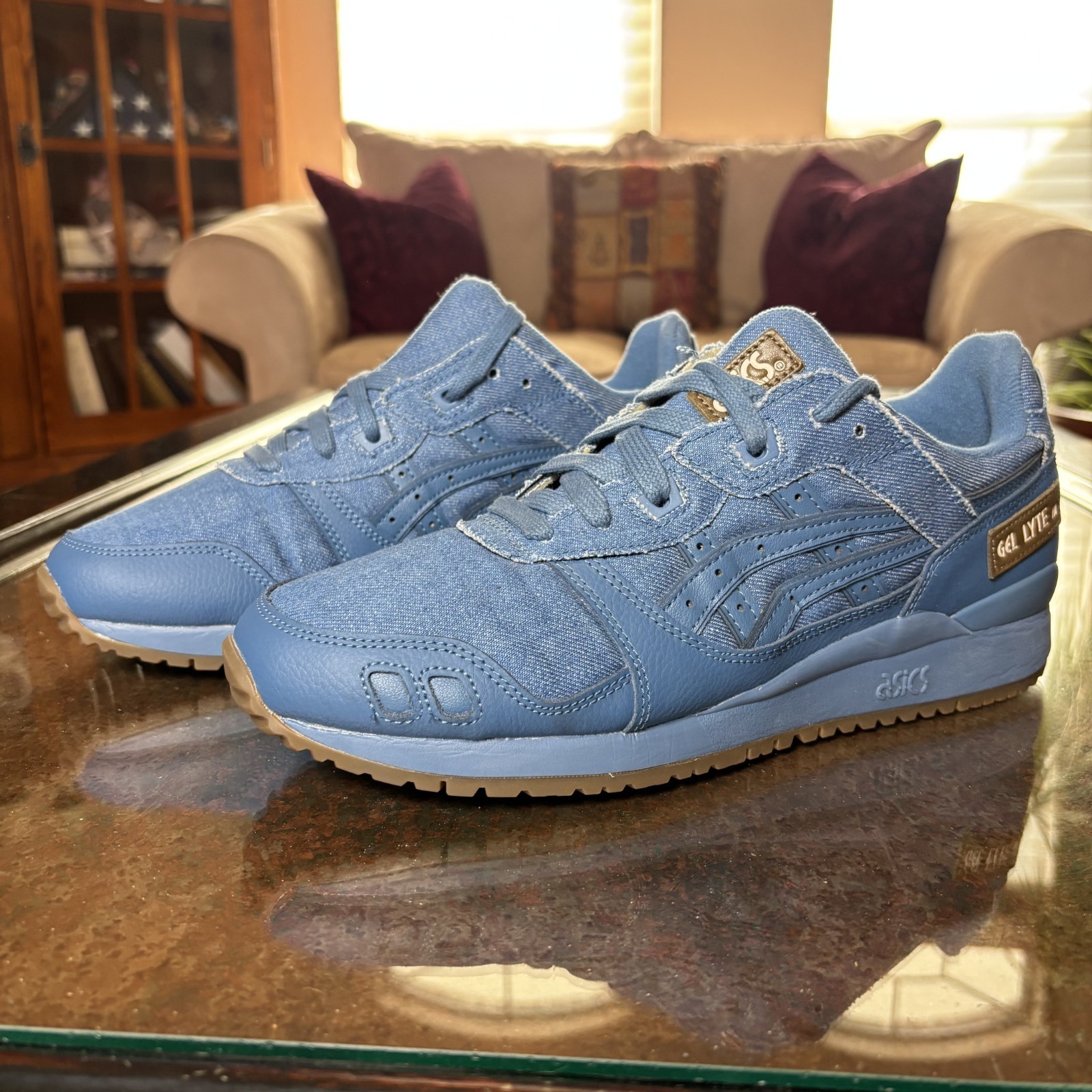 Asics Gel Lyte 3 III OG Shoes Mens Size 9.5 Okayama Denim Blue Athletic Sneaker