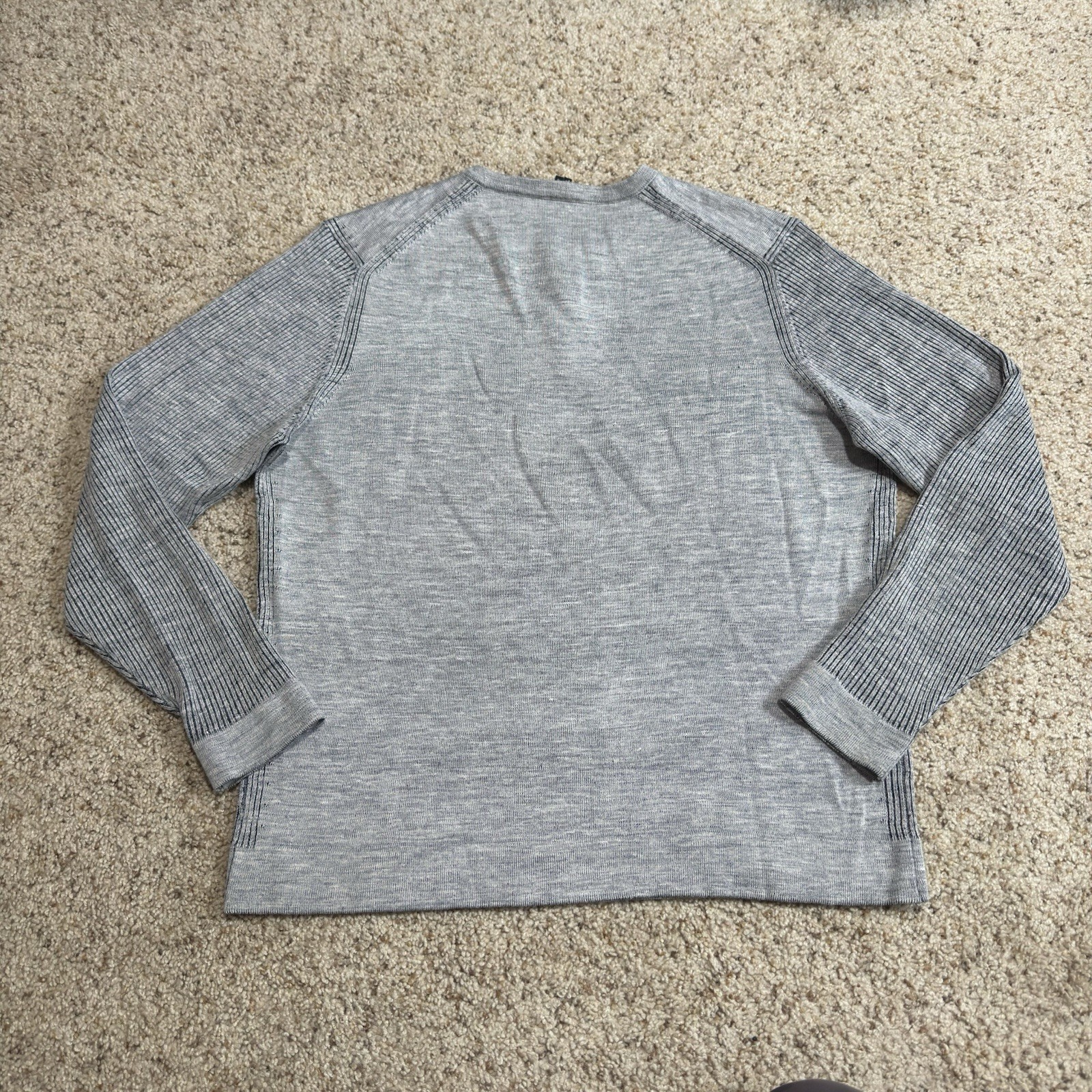 Theory Axion Rigelle Merino Wool Linen Blend Sweater Knitted Fabric Men’s XL