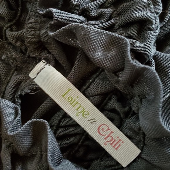 Lime N Chili Women’s Size Small Black Sheer Long Sleeve High Neck Top