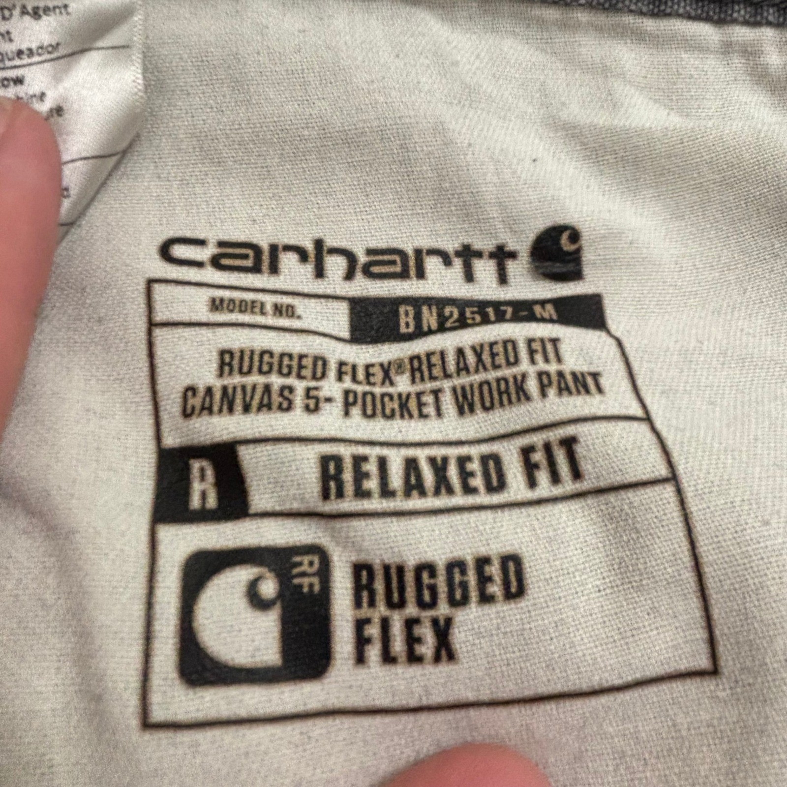 Carhartt Rugged Flex Relaxed Fit Canvas Work Pants Gray Distressed 36×32